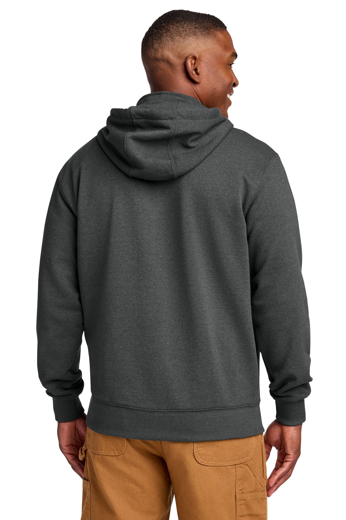 Carhartt Tall Rain Custom Paxton Hooded Mock Sweatshirts, Carbon Heather