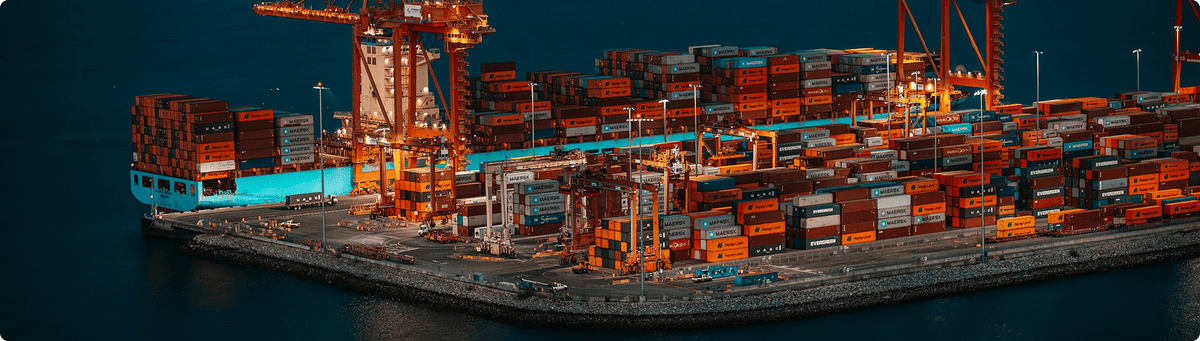 containers on a ship