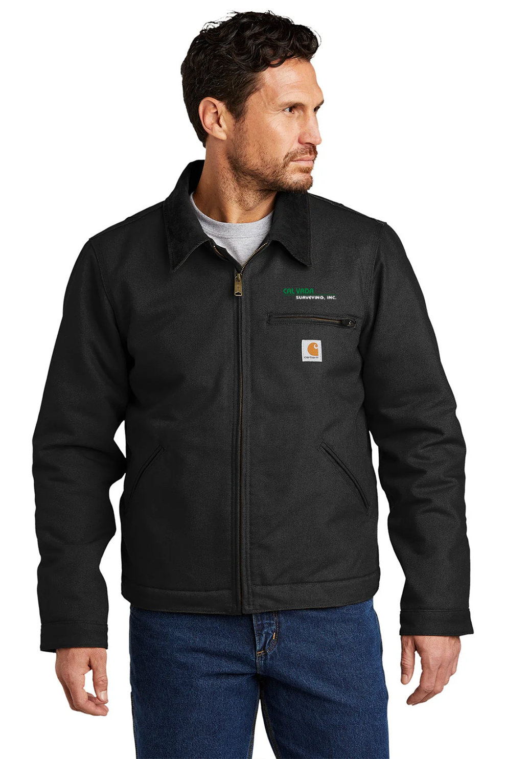Carhartt Duck Detroit Jacket, Black [Calvada Surveying Inc]