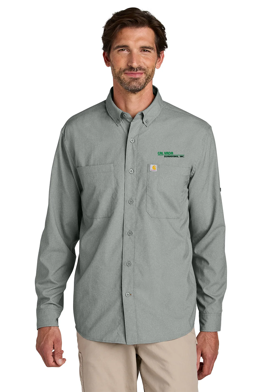 Carhartt Force Sun Defender Long Sleeve Shirt, Steel [Calvada Surveying Inc]