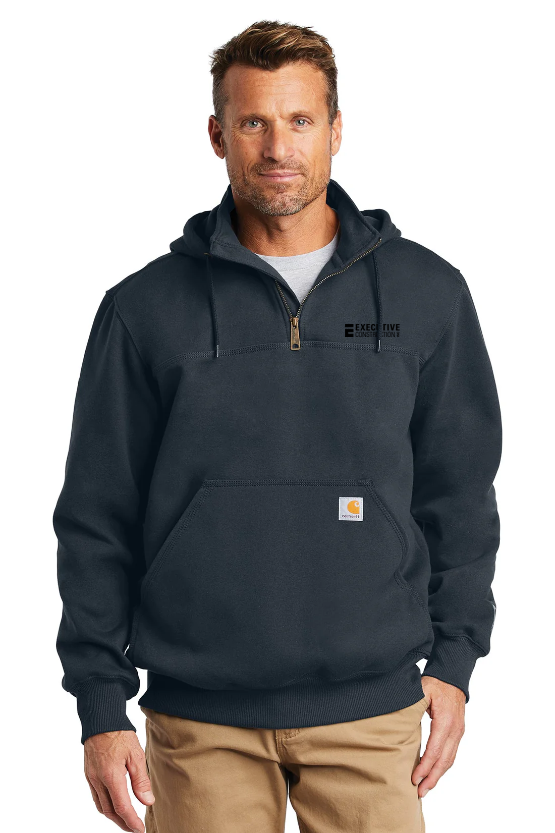 Carhartt Rain Defender Paxton Zip Sweatshirt, New Navy [Executive Construction]