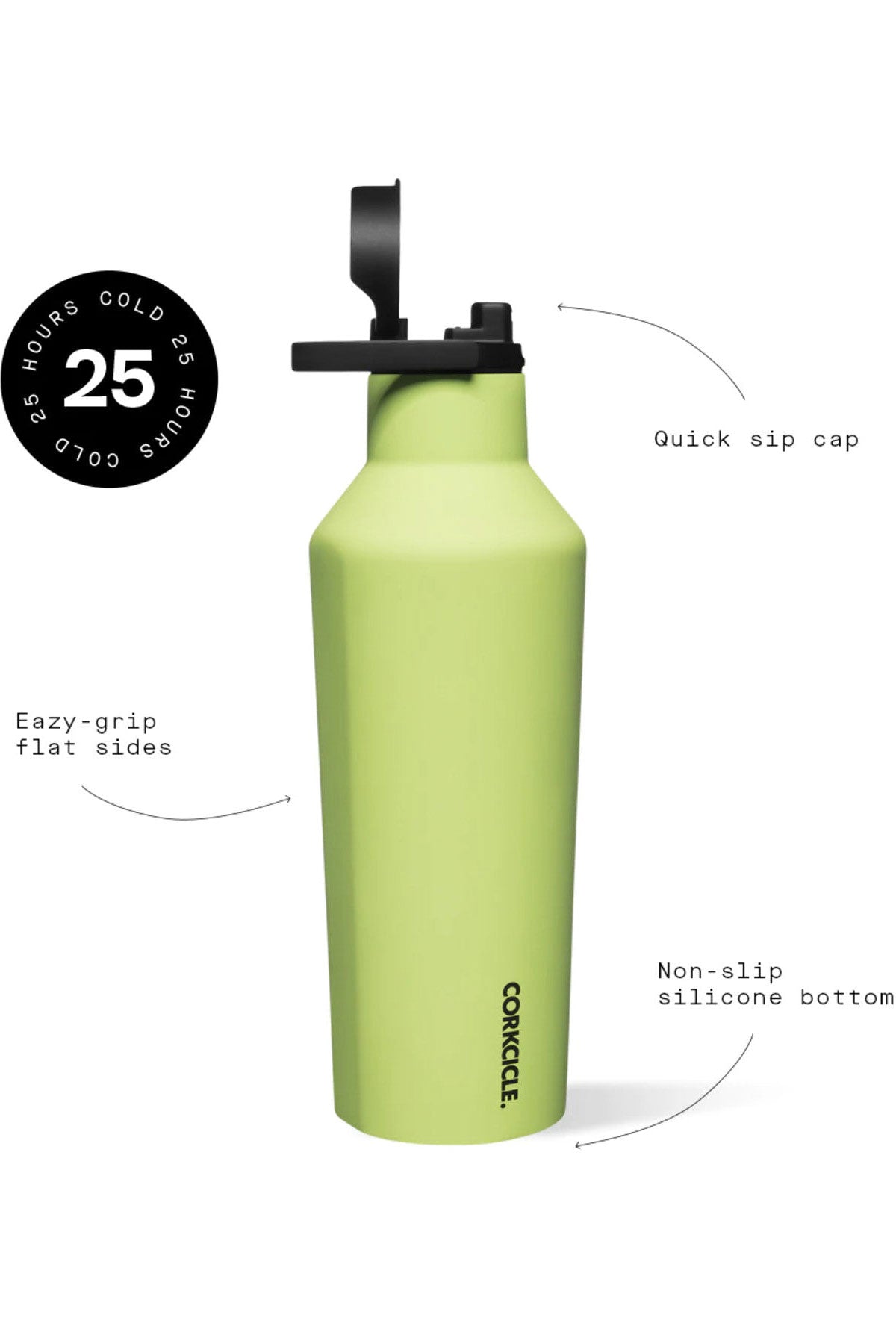 Corkcicle Customized Sport Canteenss Soft Touch 20 Oz , Citron
