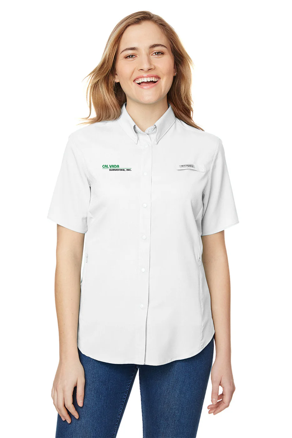 Columbia Ladies Tamiami Ii Short Sleeve Shirt, White [Calvada Surveying Inc]