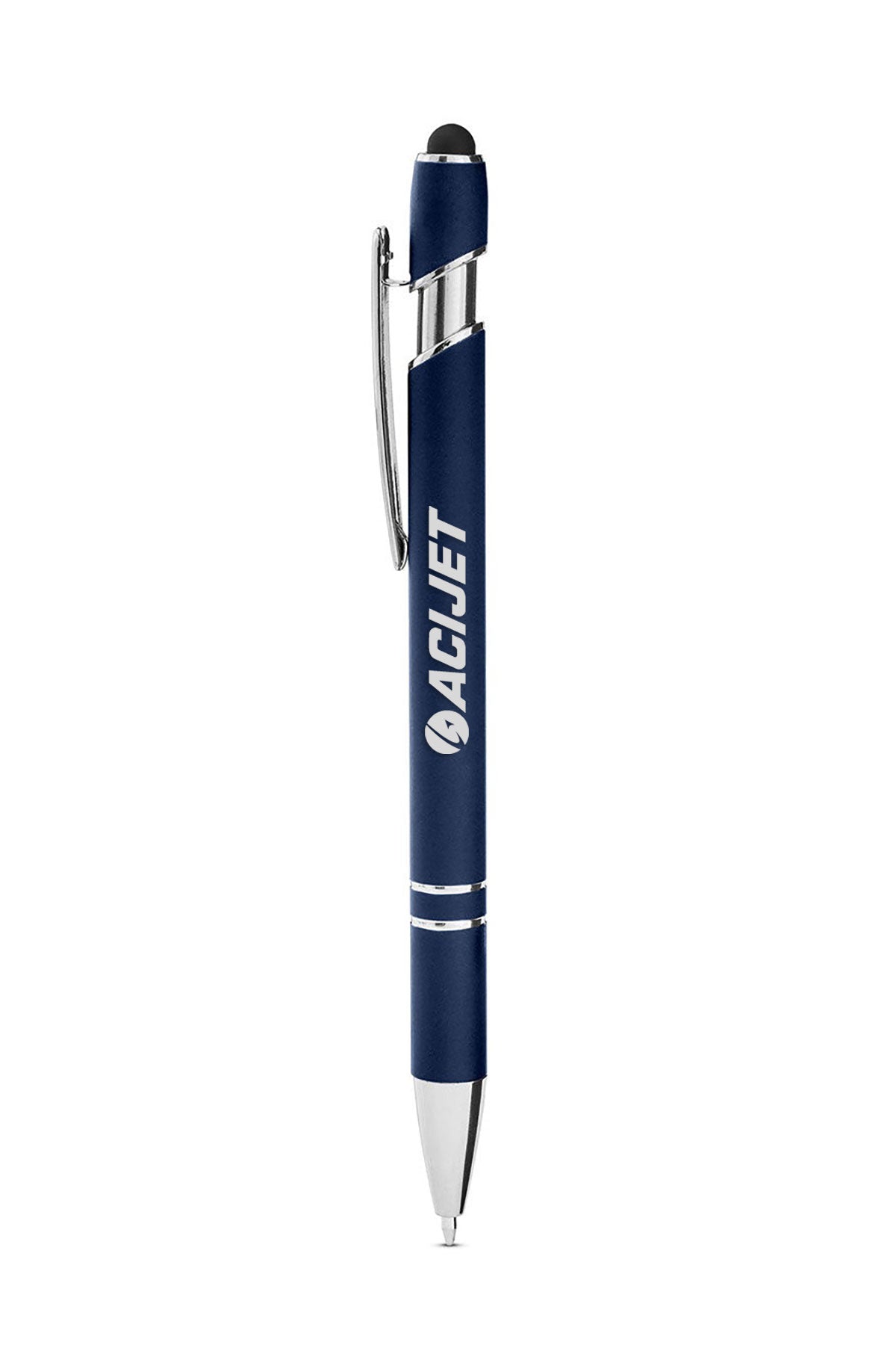 Core365 Rubberized Aluminum Click Stylus Pens, Classic Navy [ACI Jet]