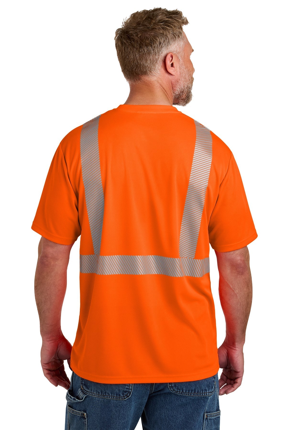 CornerStone ANSI 107 Class 2 Segmented Custom Tape Tees, Safety Orange [Northern Lights Locating & Inspection]