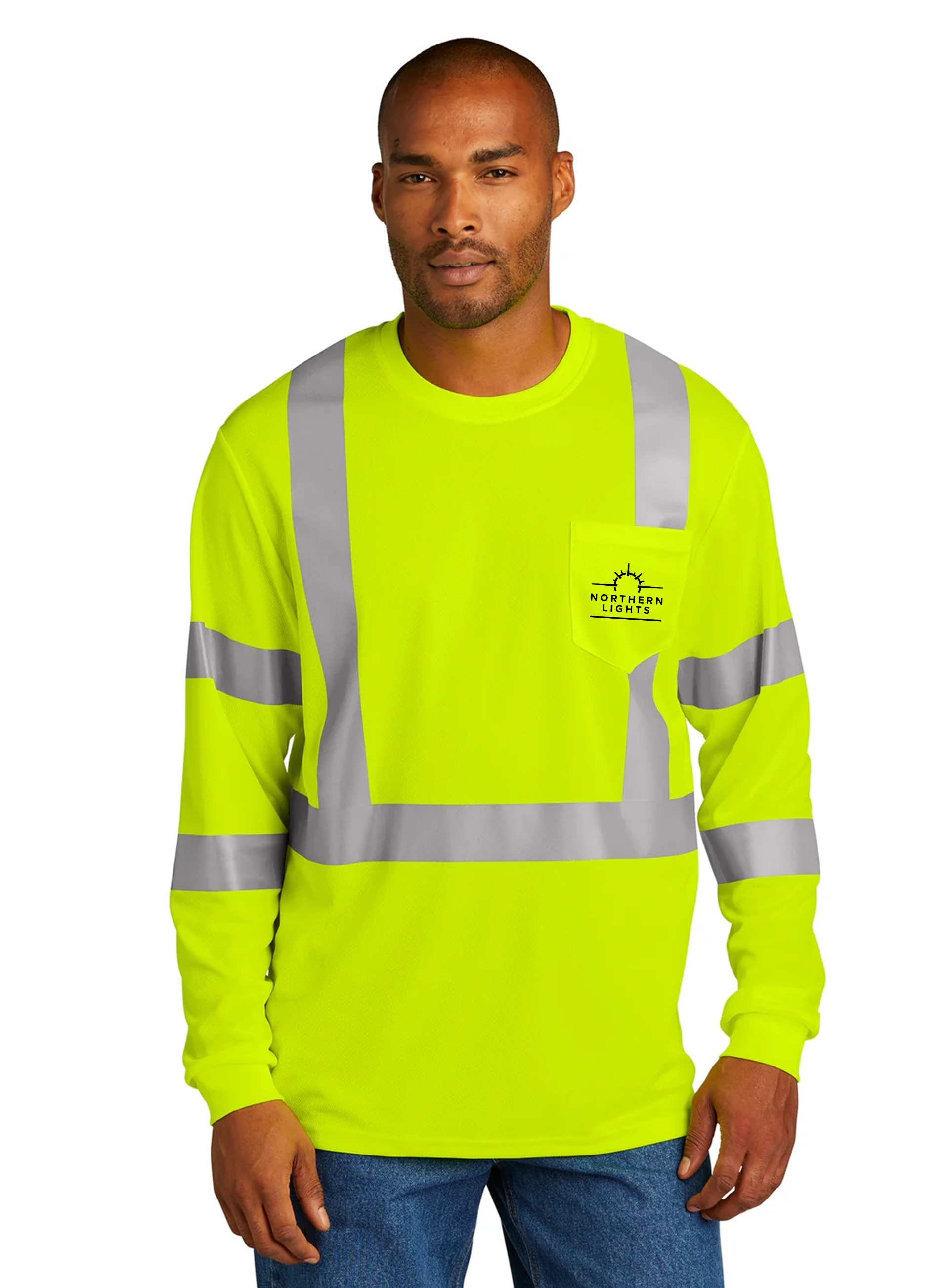 CornerStone ANSI 107 Class 3 Mesh Long Sleeve Tee, Safety Yellow [Northern Lights Locating & Inspection]
