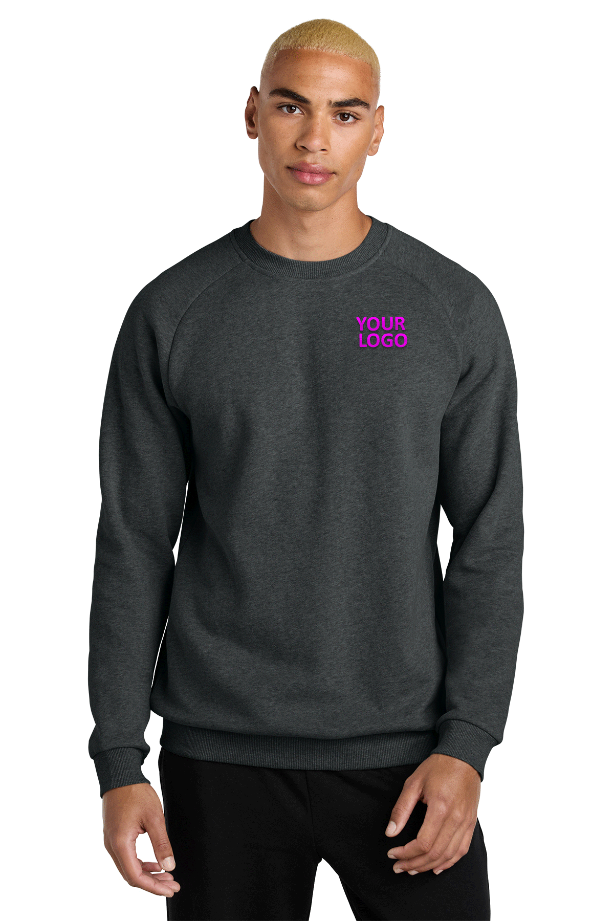 District Heathered Charcoal DT7804 custom dri fit sweatshirts