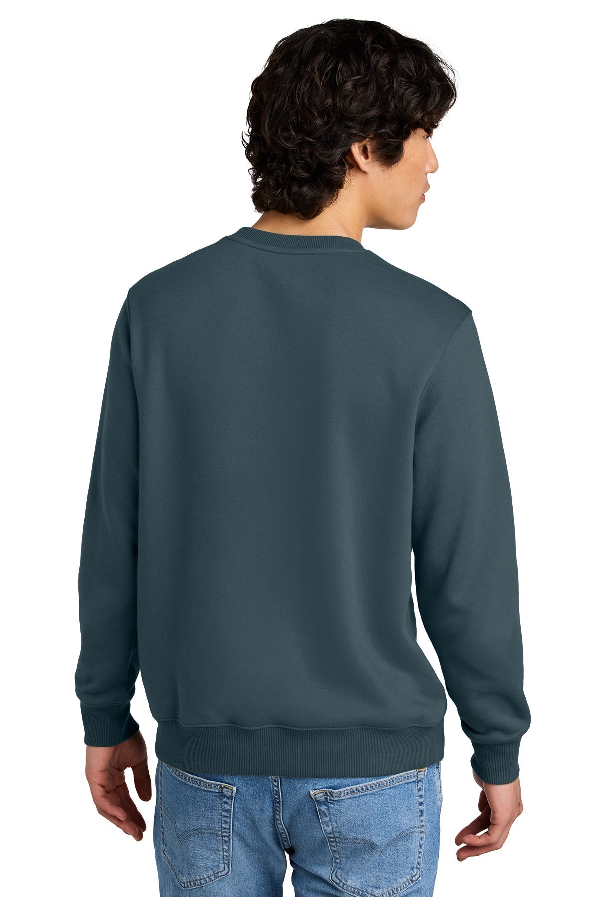 District Perfect Weight Fleece Custom Crews, Deep Steel Blue [USI Technologies, Inc]