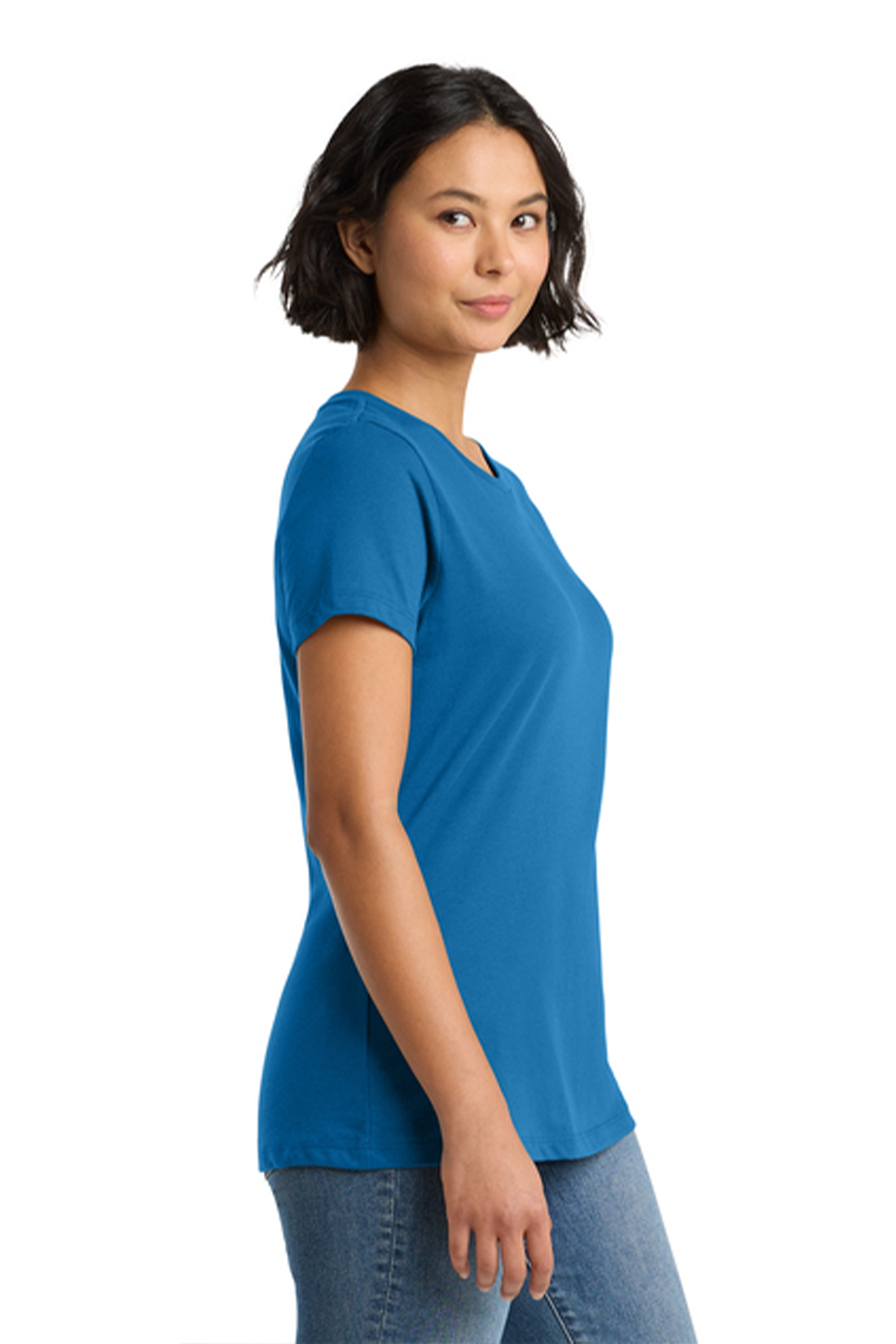 District Women’s Perfect Weight Custom Tees, Bright Blue