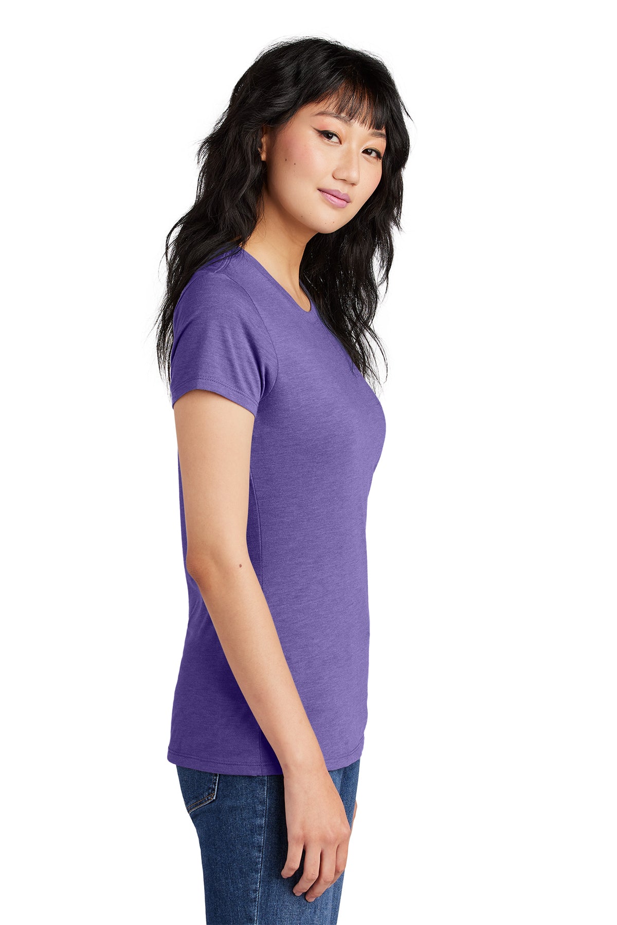 District Made Ladies Perfect Tri Crew Tee's, Purple Frost [PQS by Innovaccer]