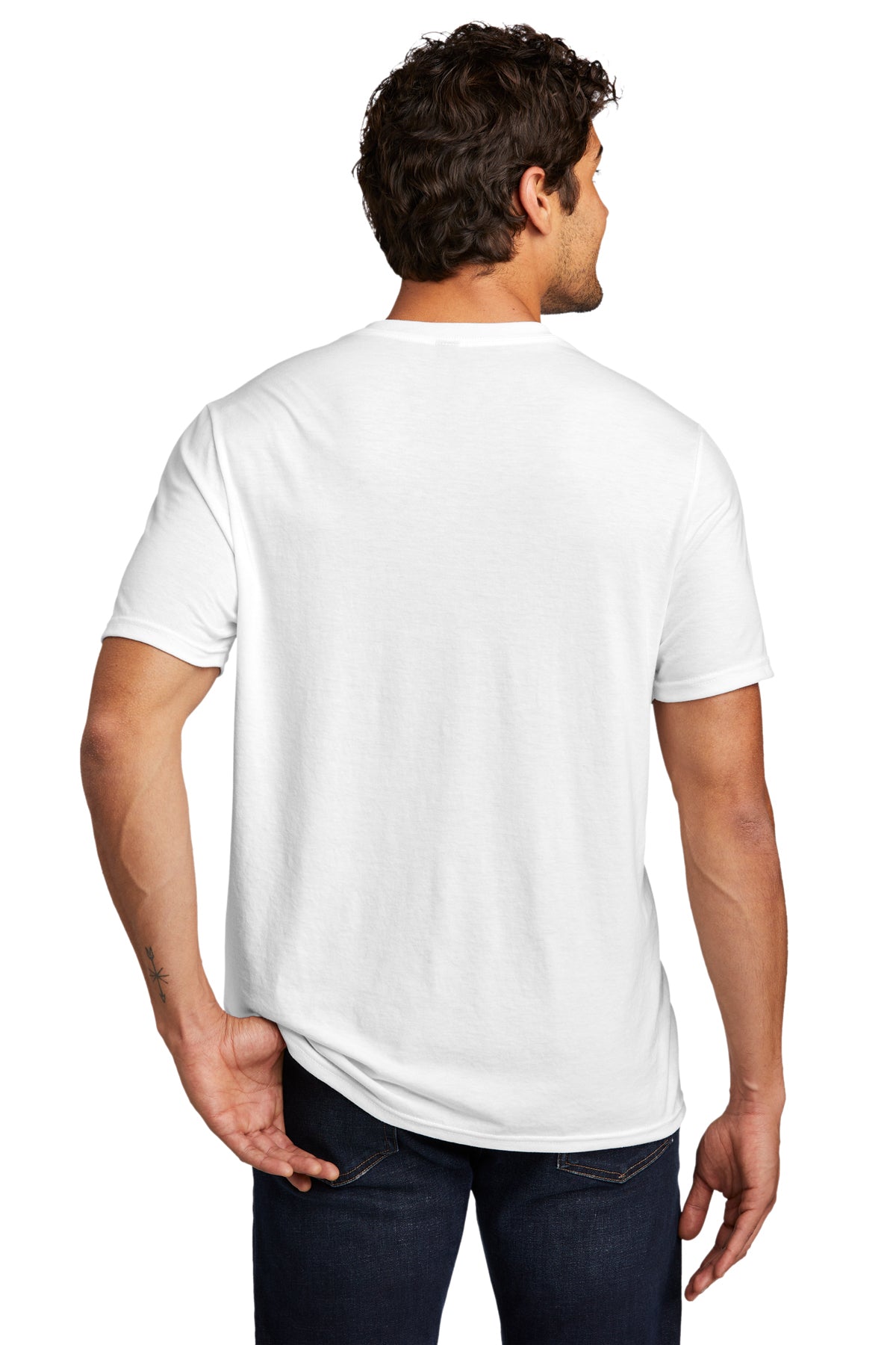District Perfect Tri V-Neck Custom Tees, White [WeCare tlc]