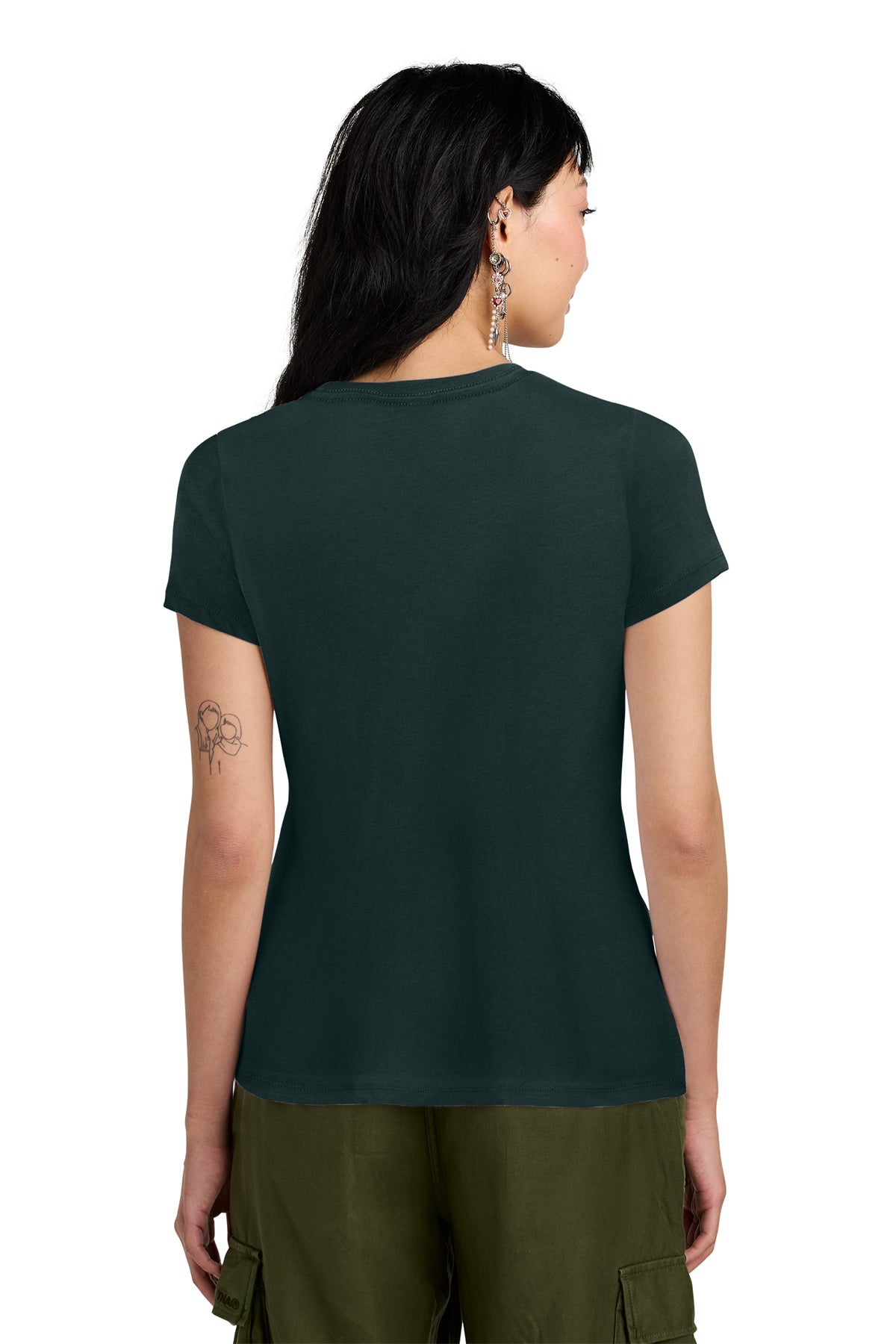 District Women’s Perfect Weight Custom Tees, Rainforest [Tongue Point Job Corps]