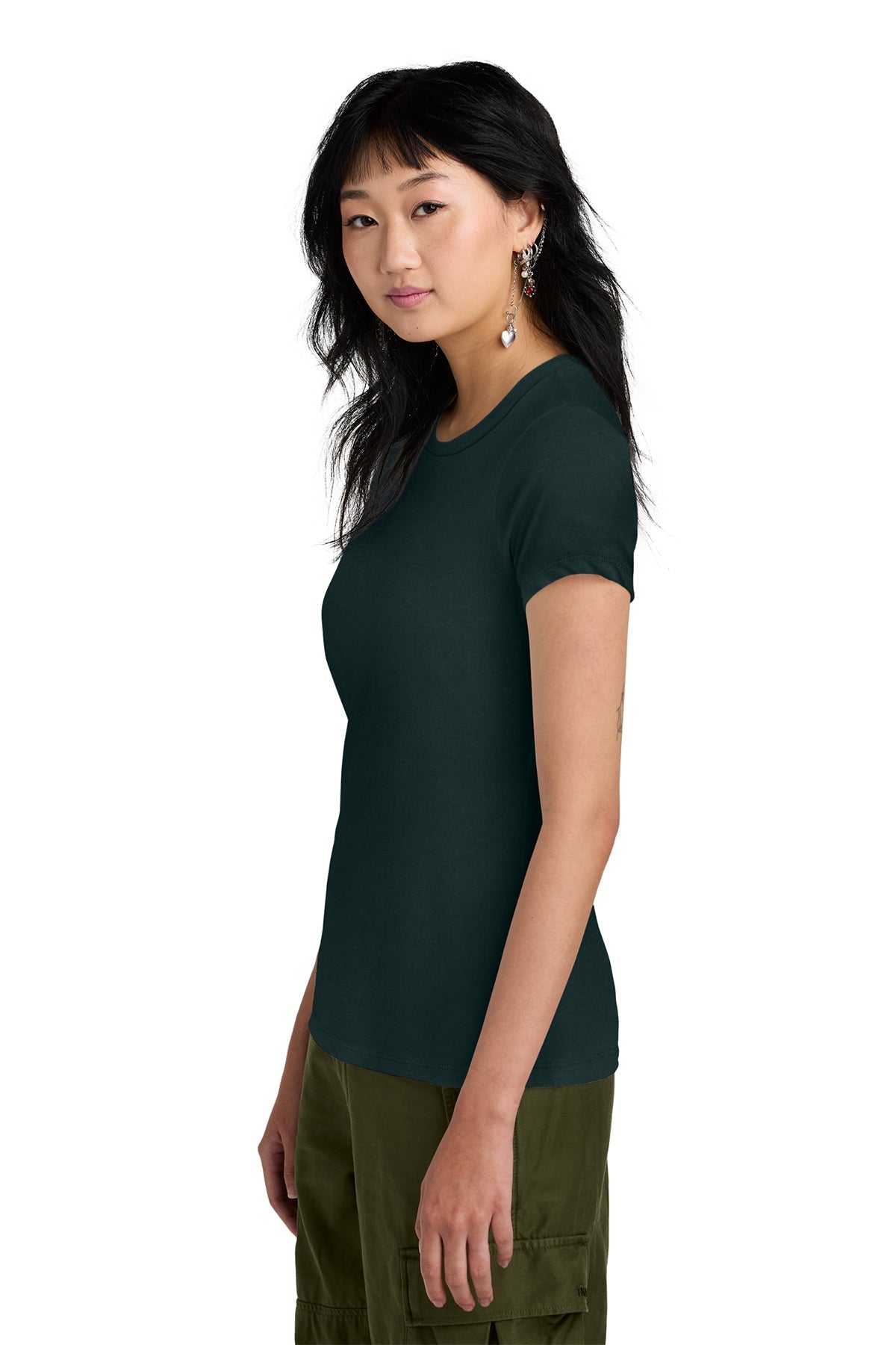 District Women’s Perfect Weight Custom Tees, Rainforest [Tongue Point Job Corps]
