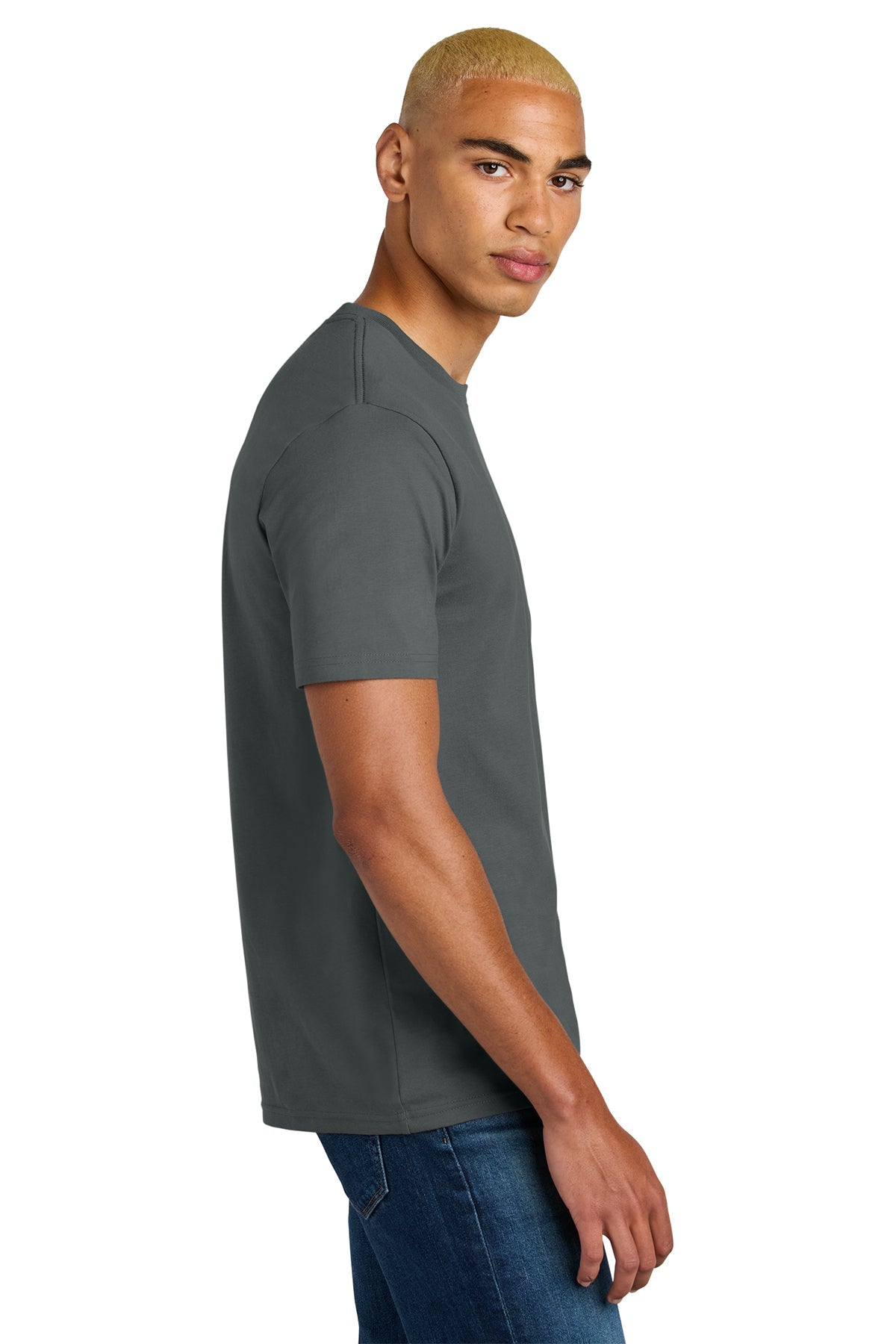 District Perfect Weight Icon Custom Tees, Metal Grey [Powell's Plumbing LLC]