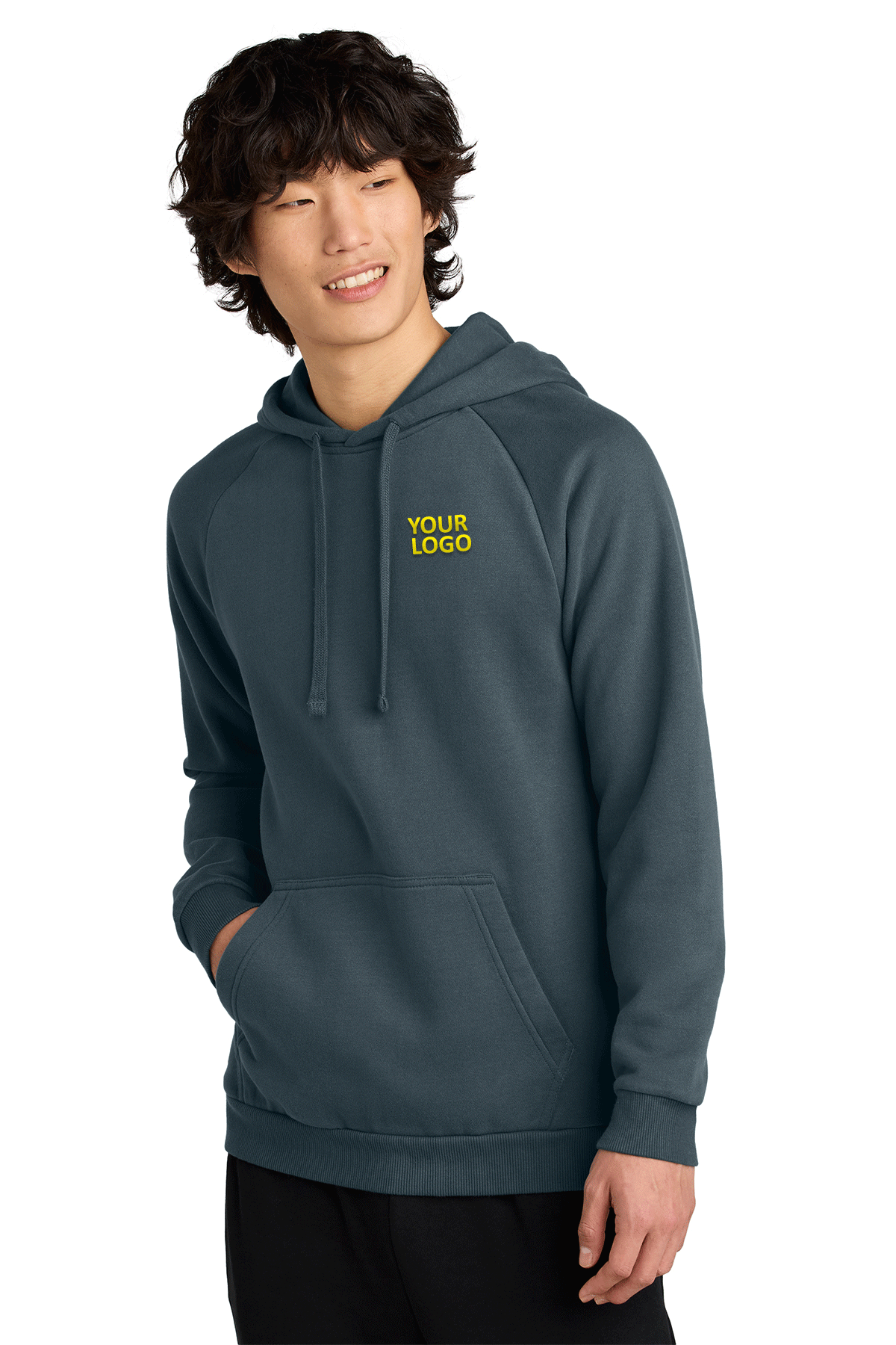 District Deep Steel Blue DT7800 custom embroidered sweatshirts