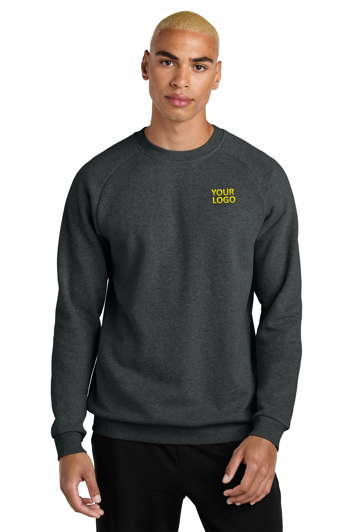 District Heathered Charcoal DT7804 sweatshirts with logos