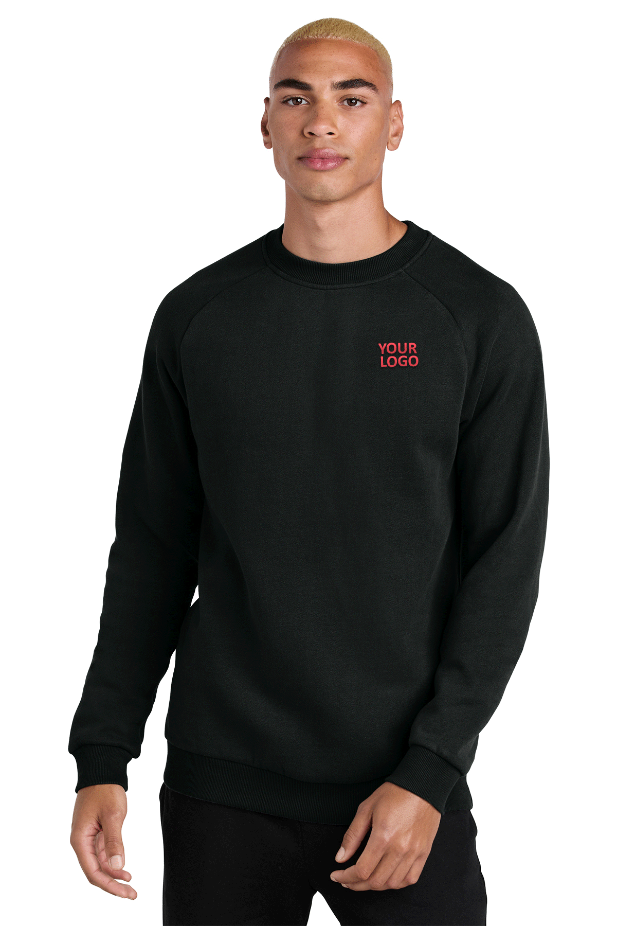 District Jet Black DT7804 custom sweatshirts with logo