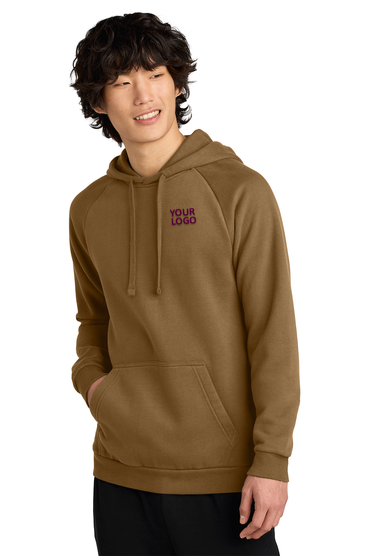 District Duck Brown DT7800 custom sweatshirts with logo