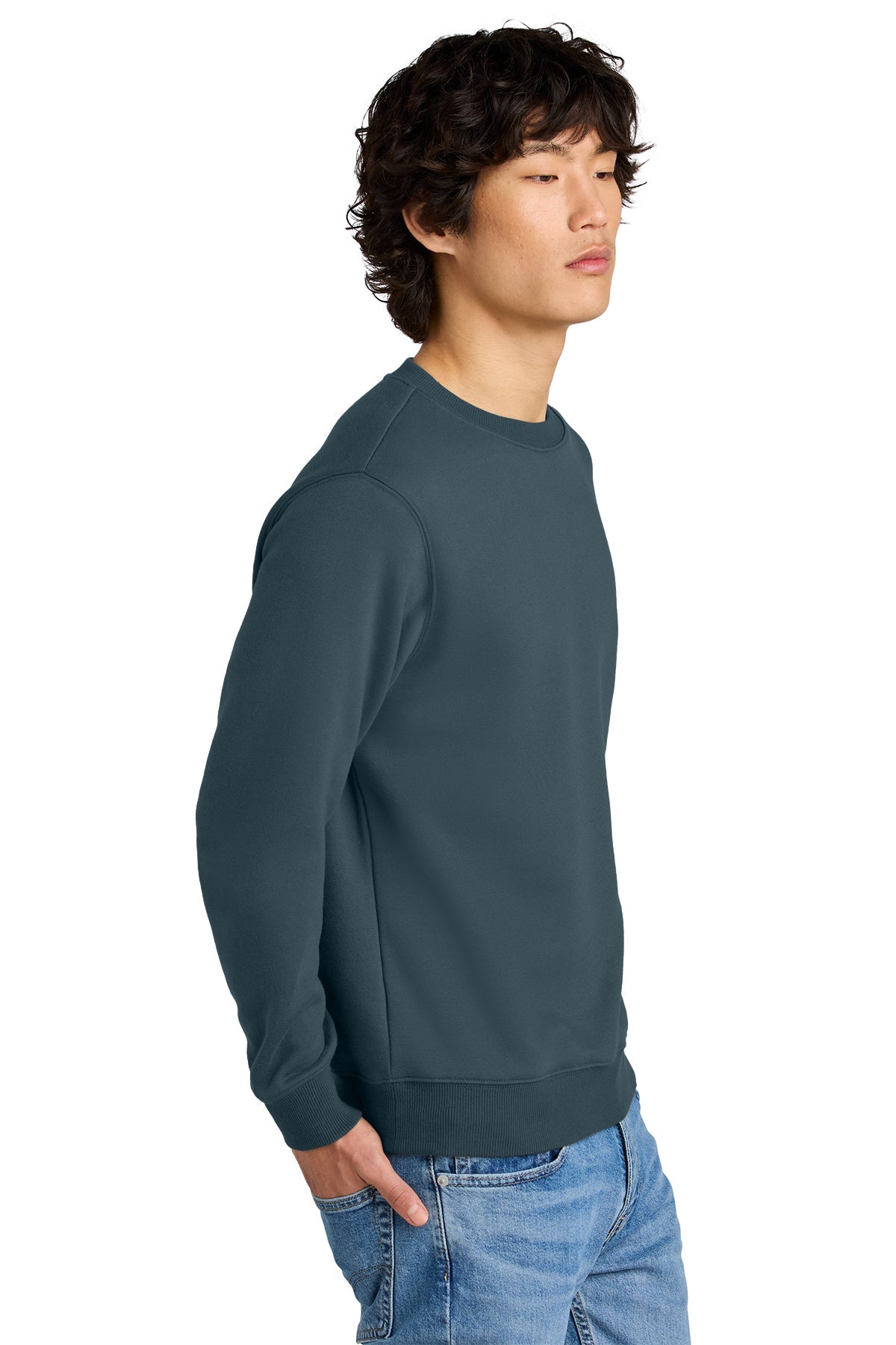 District Perfect Weight Fleece Custom Crews, Deep Steel Blue [Launch]