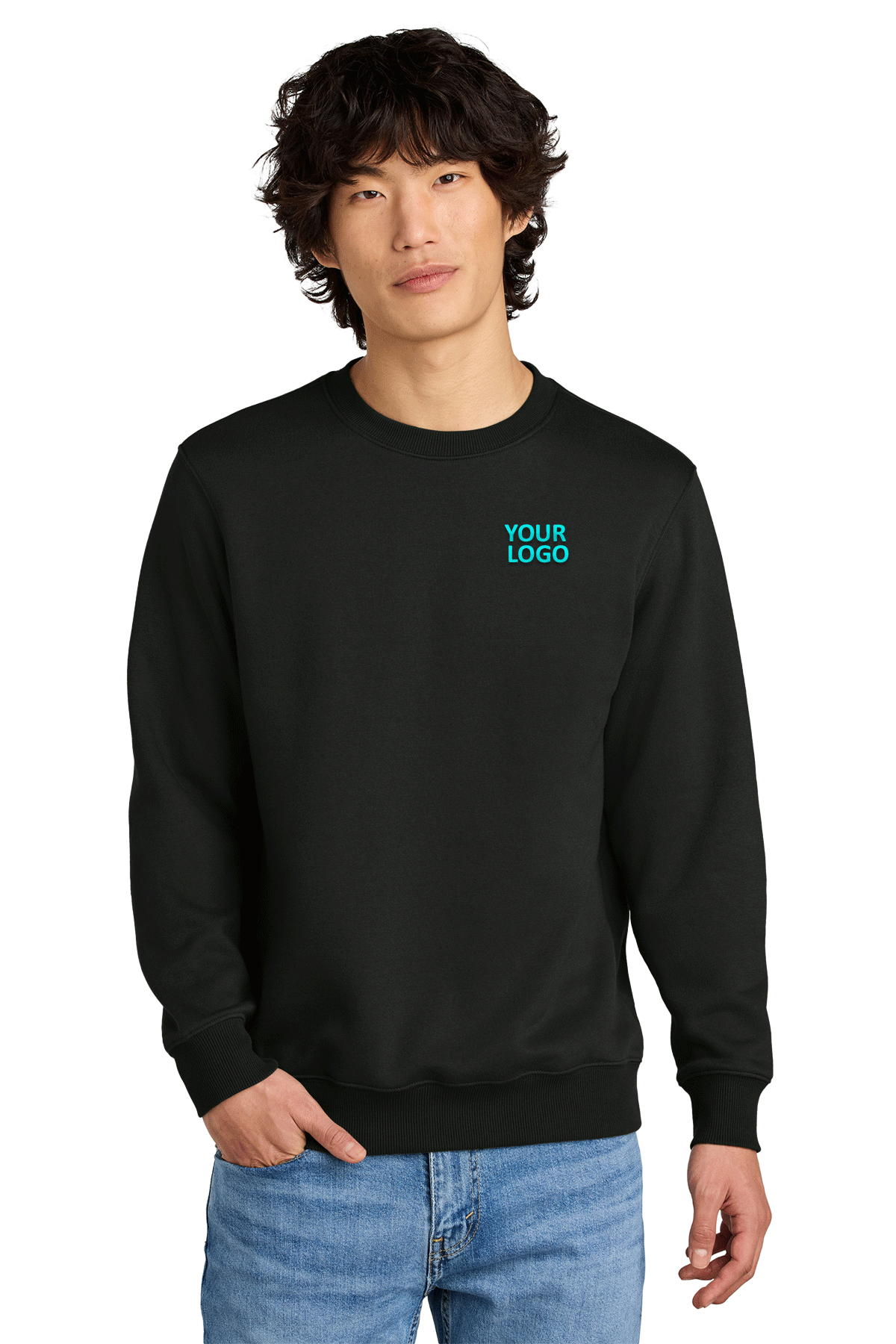 District Jet Black DT1106 custom logo sweatshirts