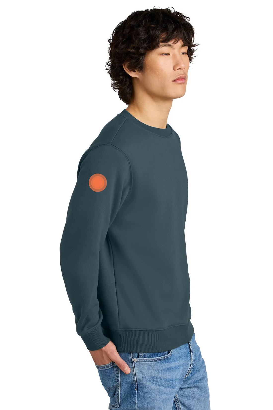 District Perfect Weight Fleece Crew, Deep Steel Blue [Launch]