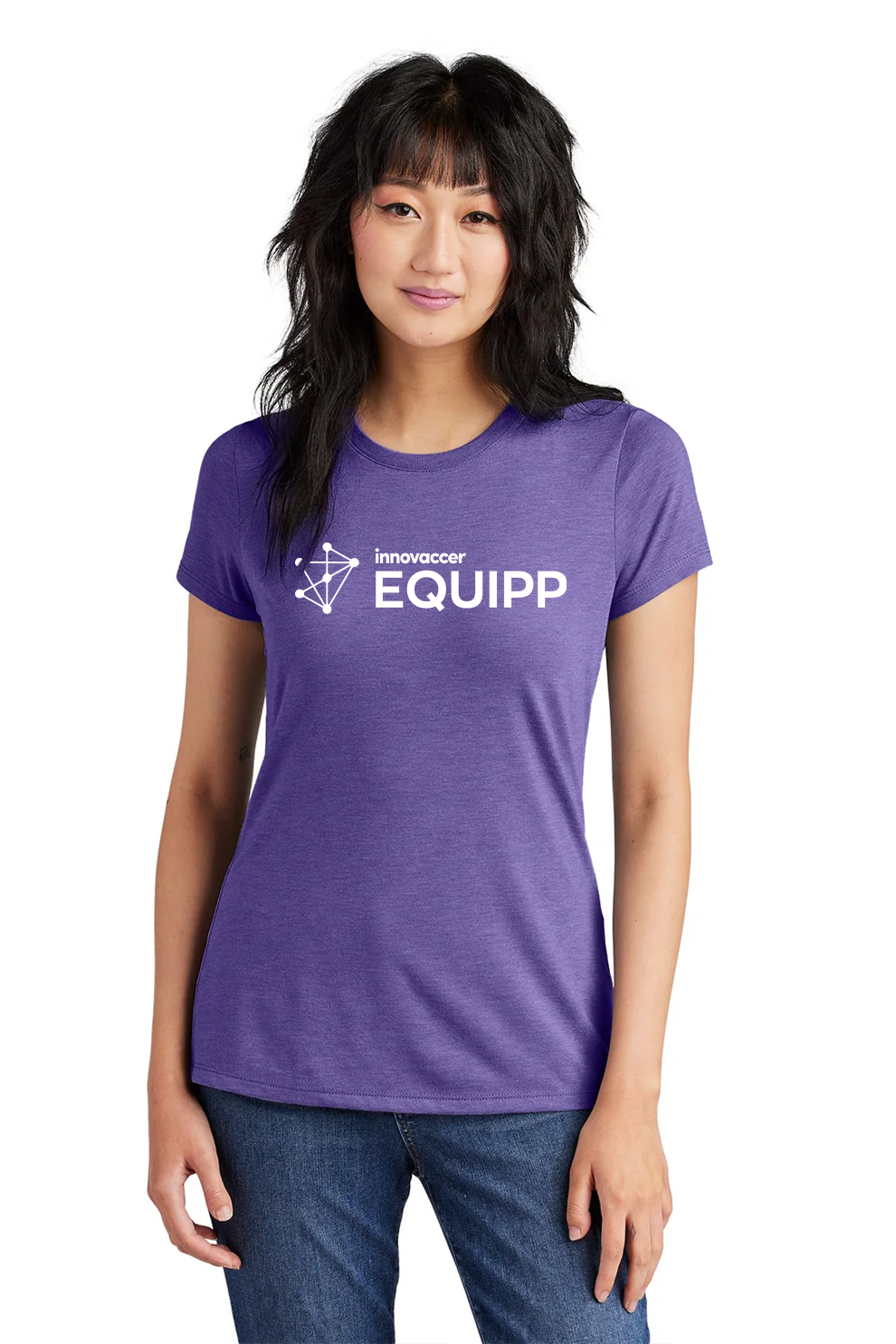 District Made Ladies Perfect Tri Crew Tee, Purple Frost [PQS by Innovaccer]