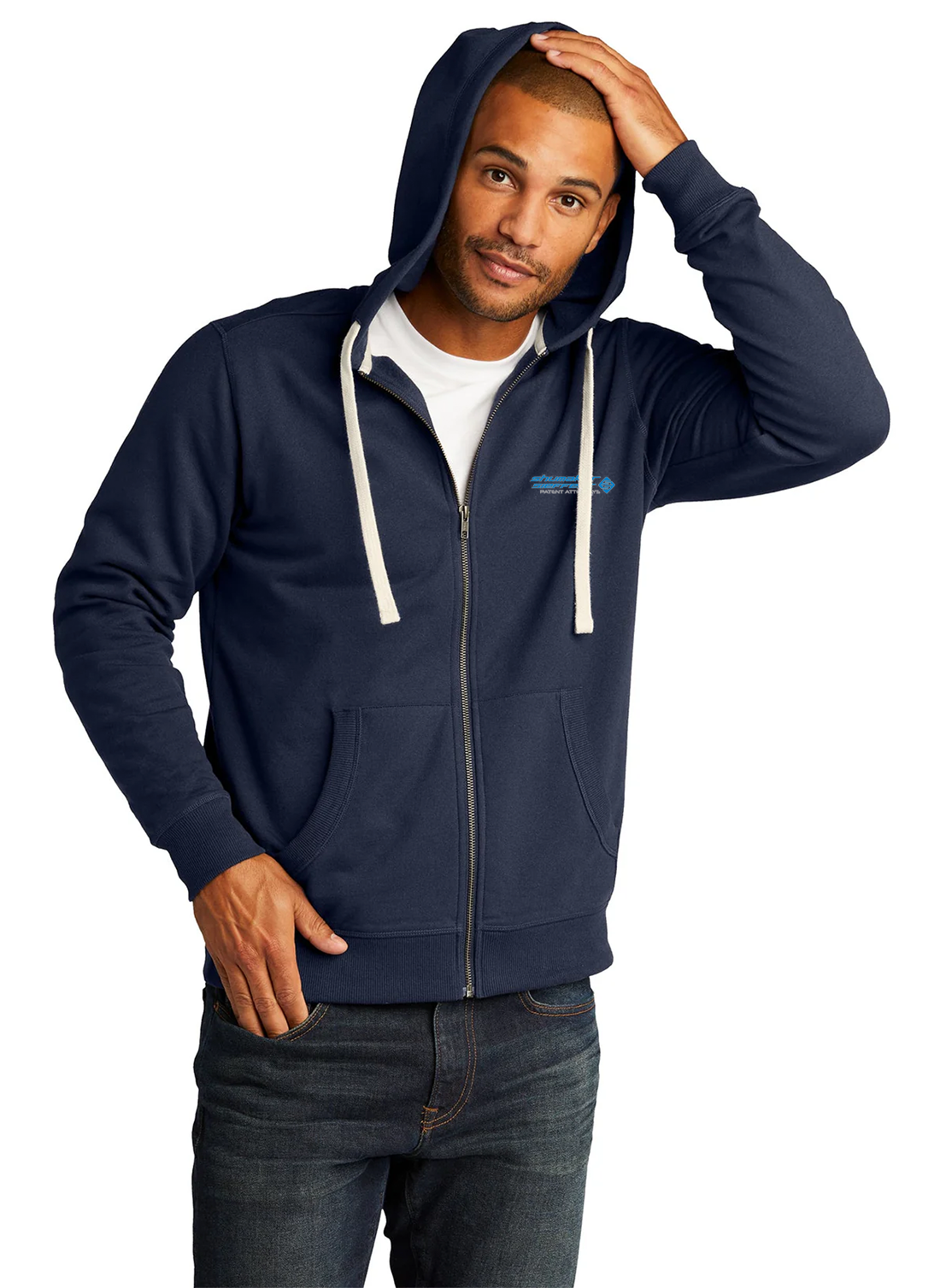 District Re-Fleece Full-Zip Hoodie, True Navy [Shumaker & Sieffert]