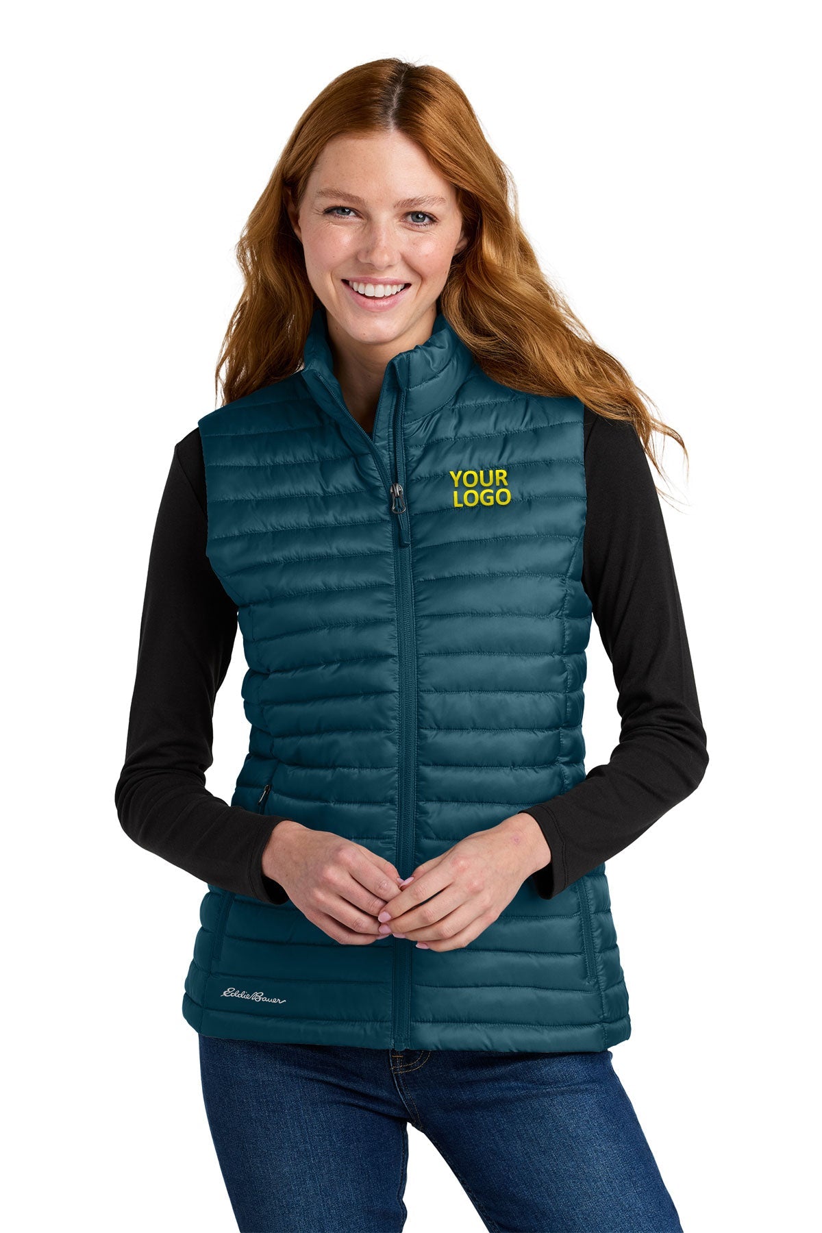 Eddie Bauer Womens Packable Quilted Custom Vests, Adriatic Blue