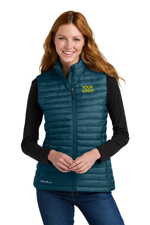Eddie Bauer Packable Quilted Custom Vests, Adriatic Blue