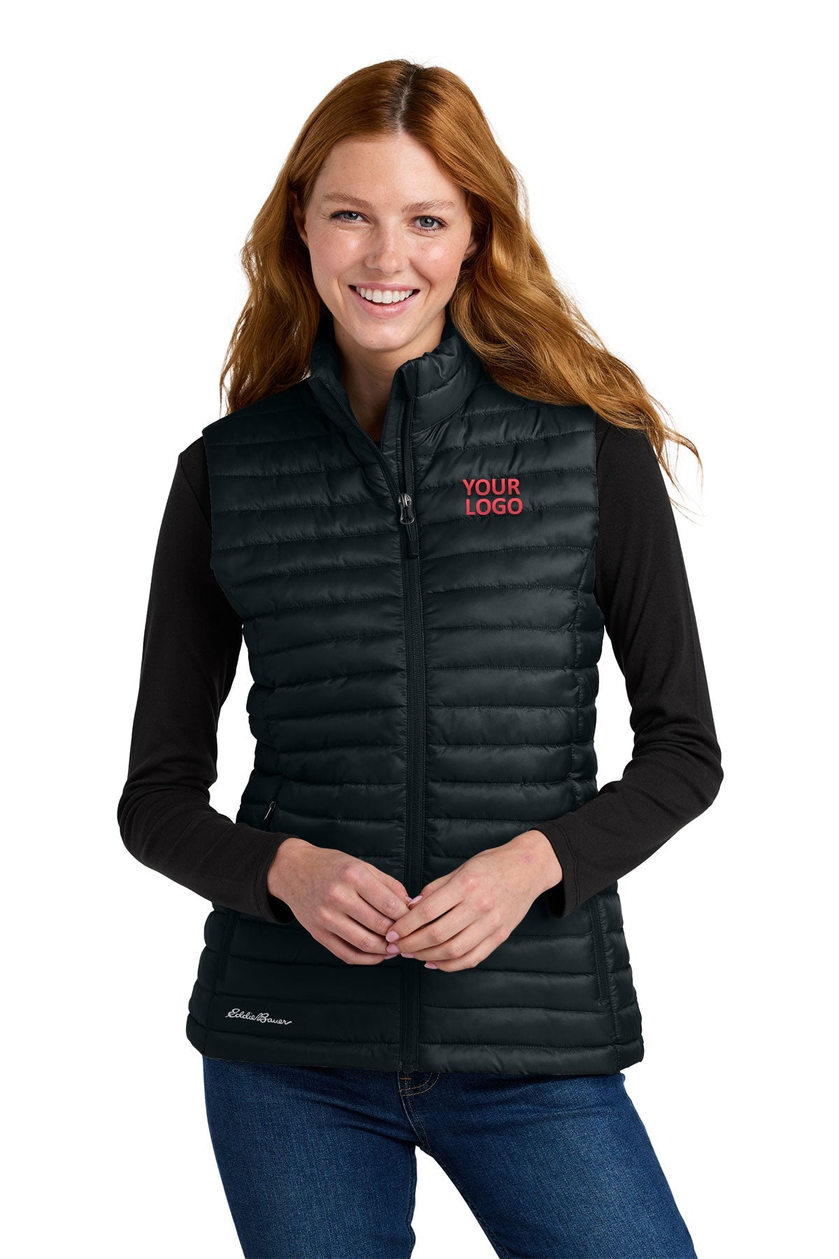 Eddie Bauer Womens Packable Quilted Custom Vests, Black [Kentucky United Methodist Children's Homes]