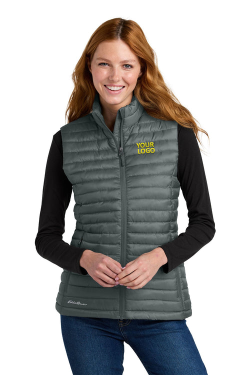 Eddie Bauer Packable Quilted Custom Vests, Metal Grey