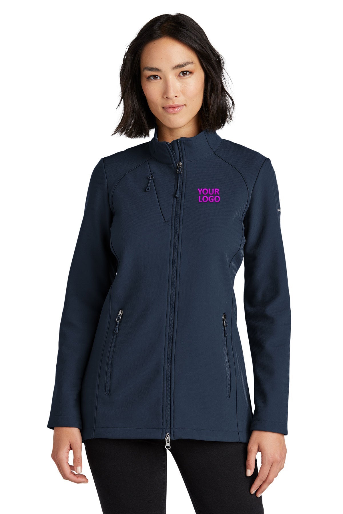 Eddie Bauer Womens Stretch Soft Shell Custom Jackets, River Blue Navy [Launch]