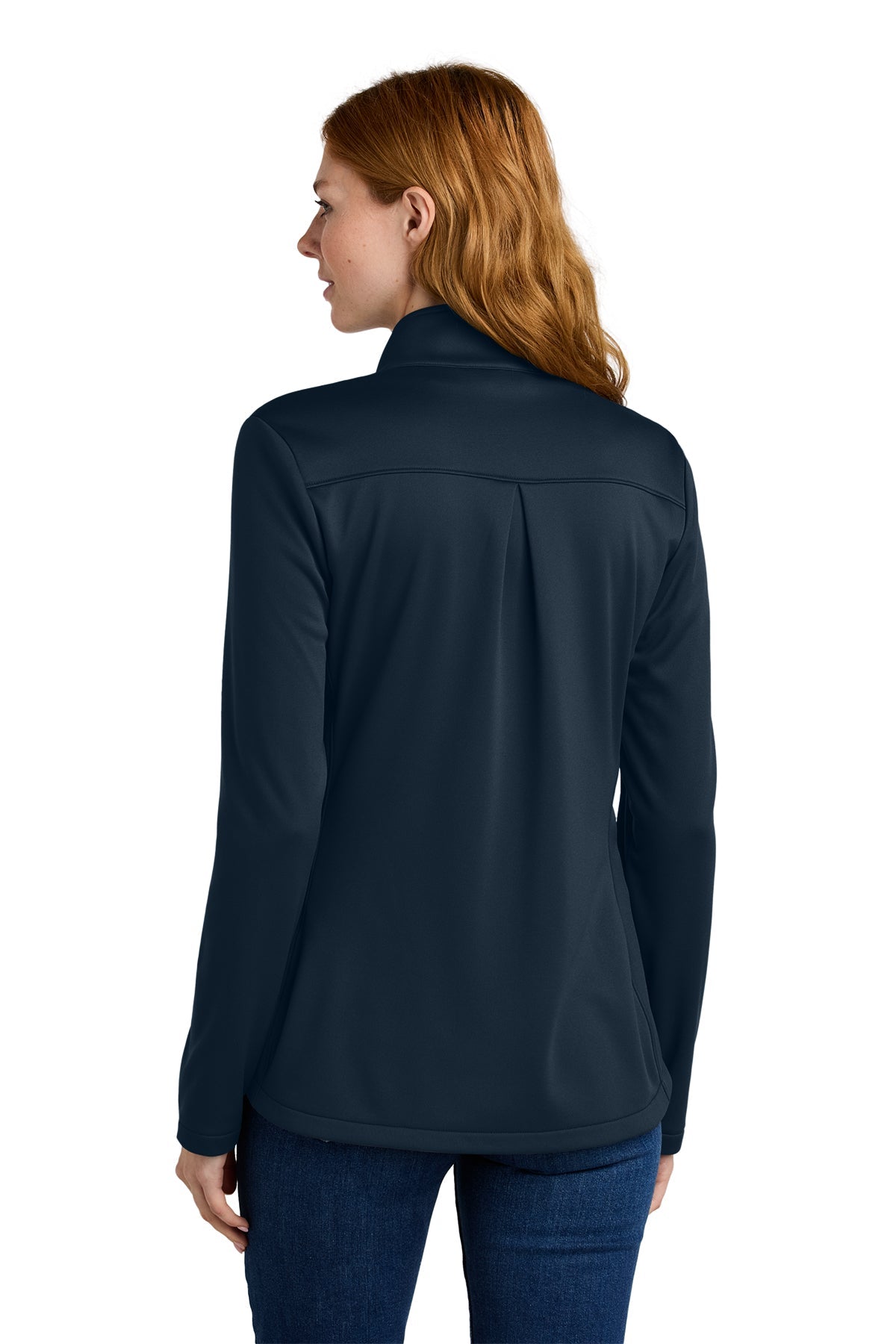 Eddie Bauer Womens Smooth Mid Layer Fleece Custom Full-Zips, River Blue Navy [CarePartners PACE]