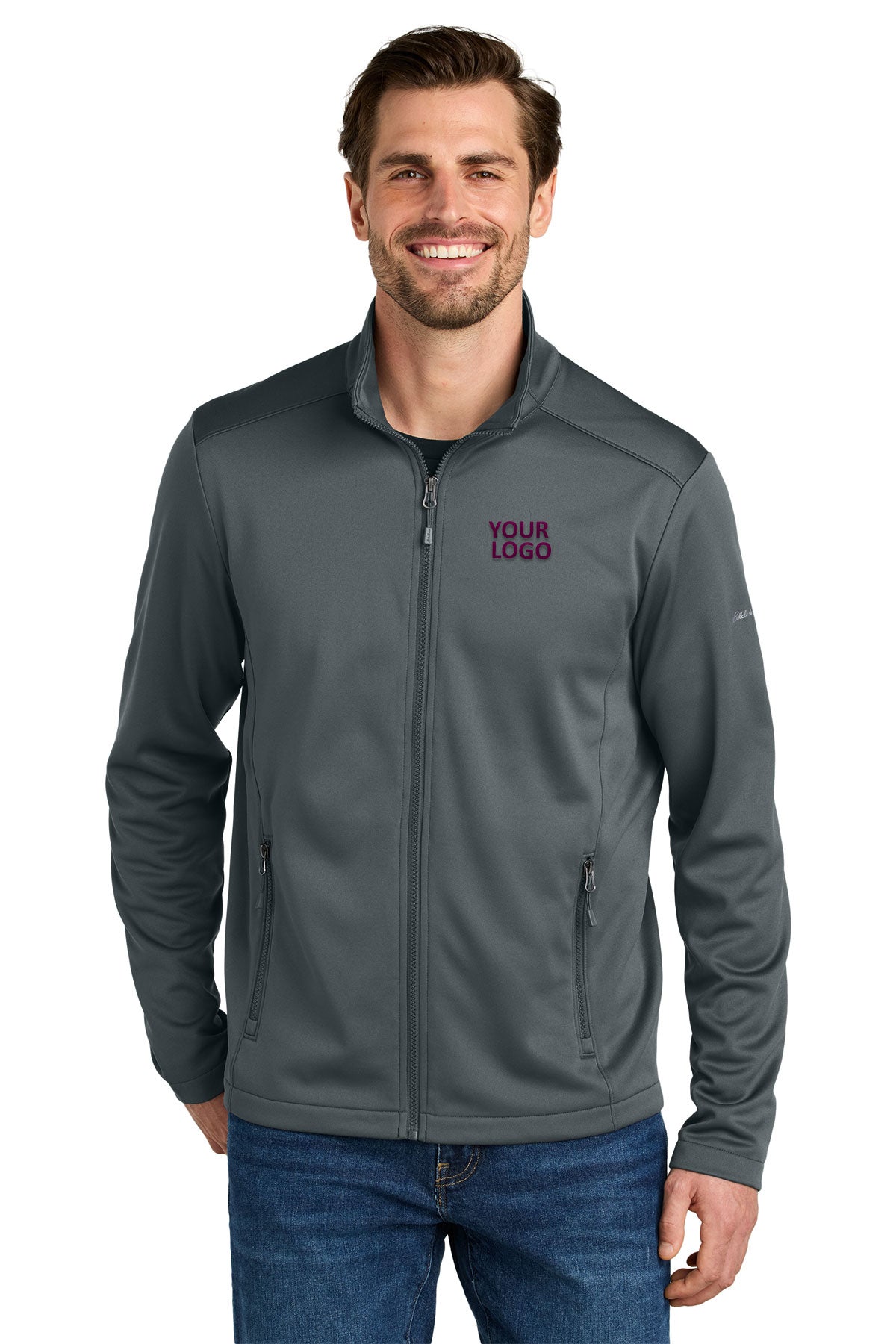 Eddie Bauer Smooth Mid Layer Fleece Custom Full-Zips, Iron Gate