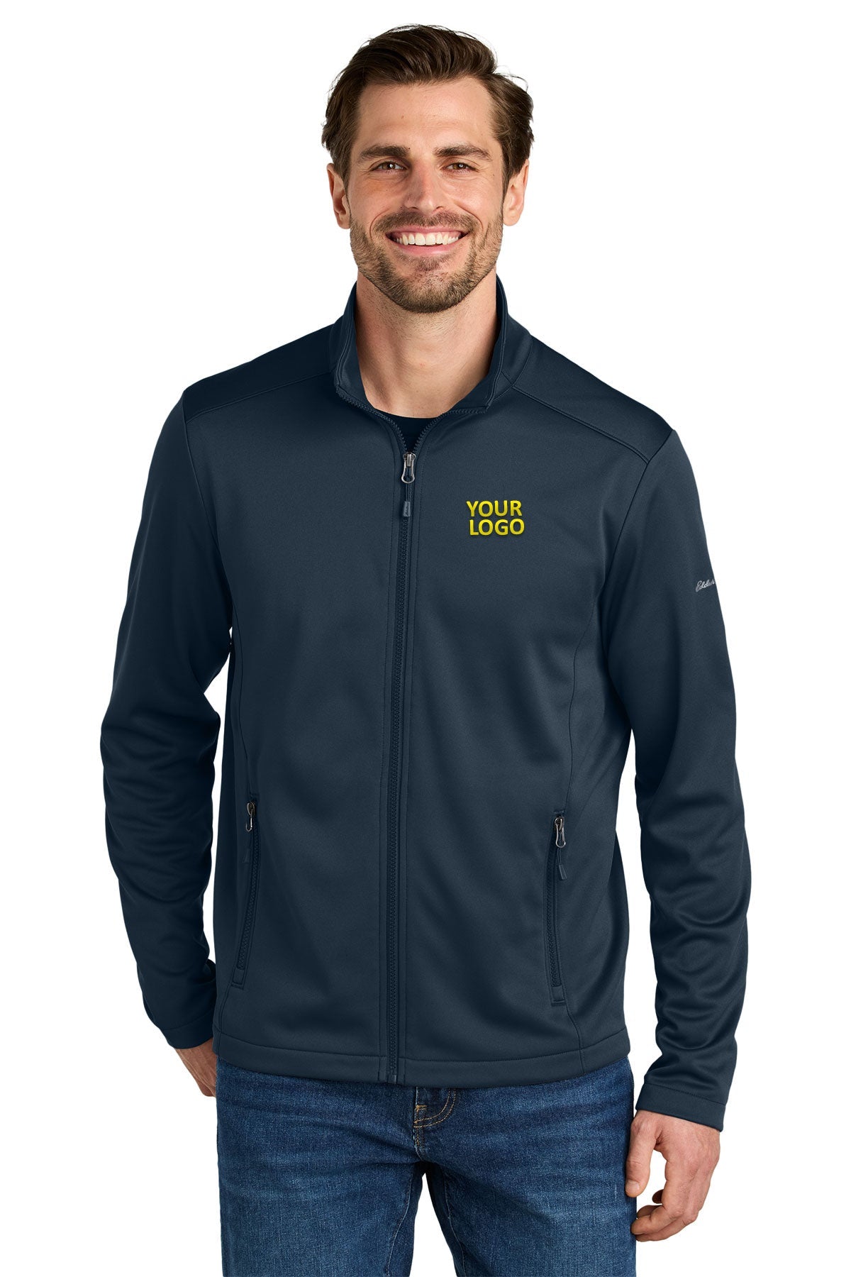 Eddie Bauer Smooth Mid Layer Fleece Custom Full-Zips, River Blue Navy