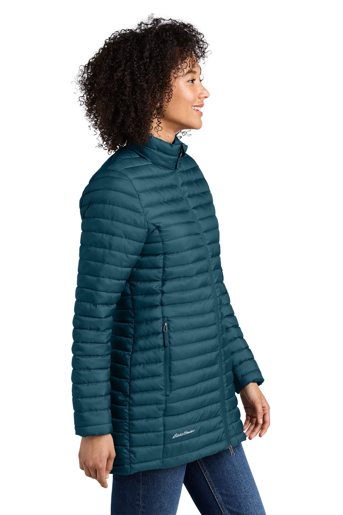 Eddie Bauer Womens Packable Quilted Custom Full-Zips, Adriatic Blue