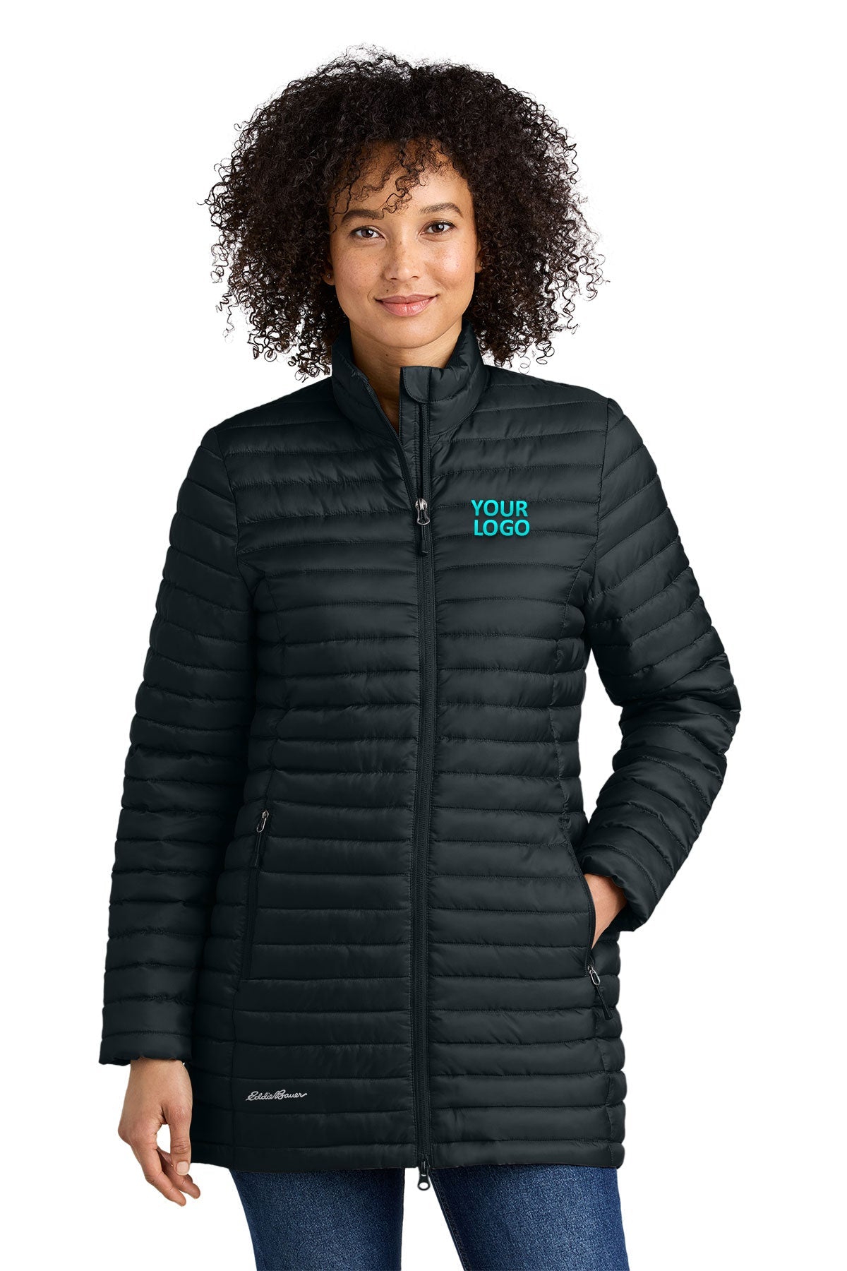 Eddie Bauer Womens Packable Quilted Custom Full-Zips, Black