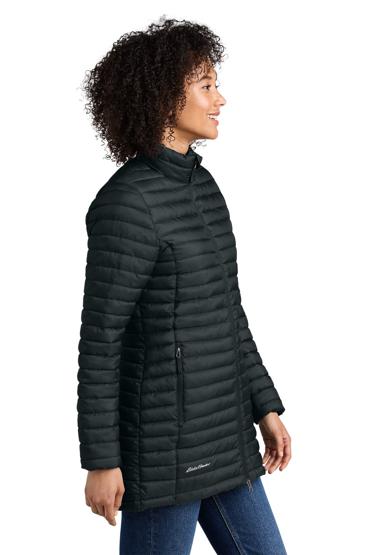 Eddie Bauer Womens Packable Quilted Custom Full-Zips, Black