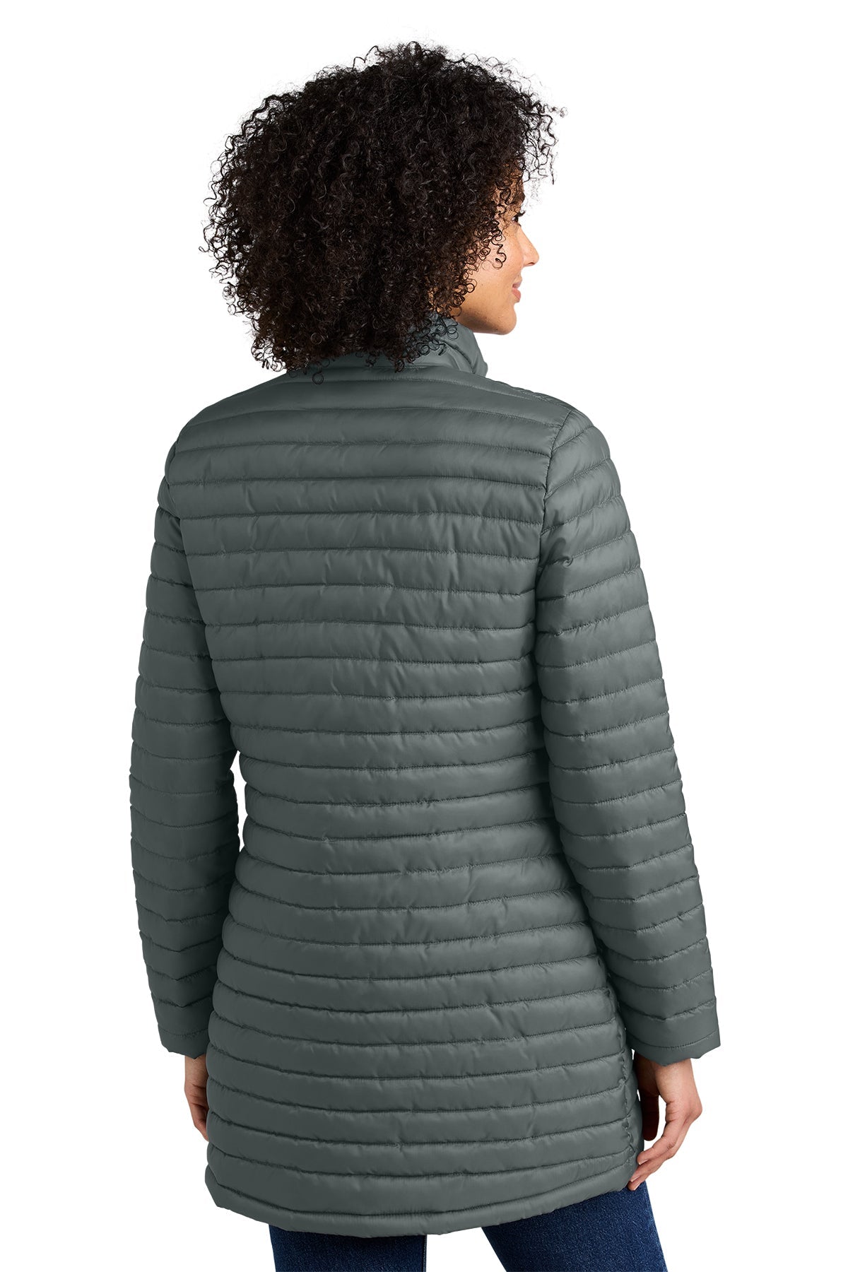Eddie Bauer Womens Packable Quilted Custom Full-Zips, Metal Grey