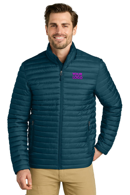 Eddie Bauer Womens Packable Quilted Custom Full-Zips, Adriatic Blue