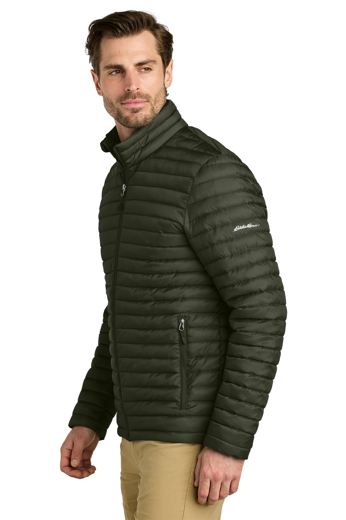 Eddie Bauer Packable Quilted Custom Full-Zips, Olive Green