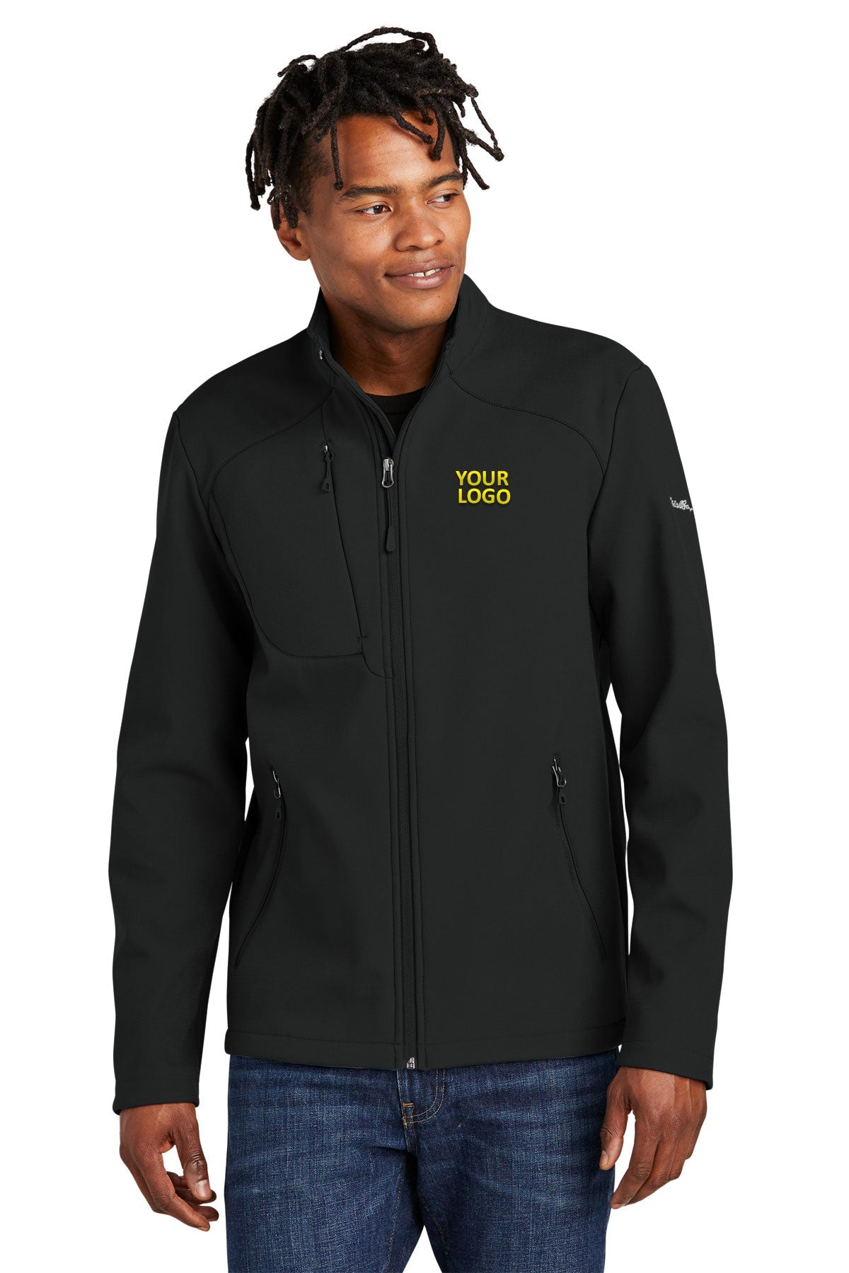 Eddie Bauer Stretch Soft Shell Custom Jackets, Deep Black