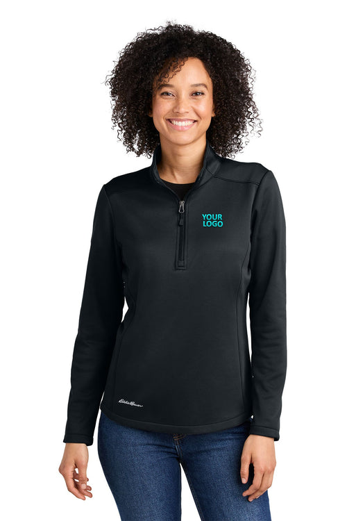 Eddie Bauer Smooth Mid Layer Custom Fleece 1/2-Zips, Black