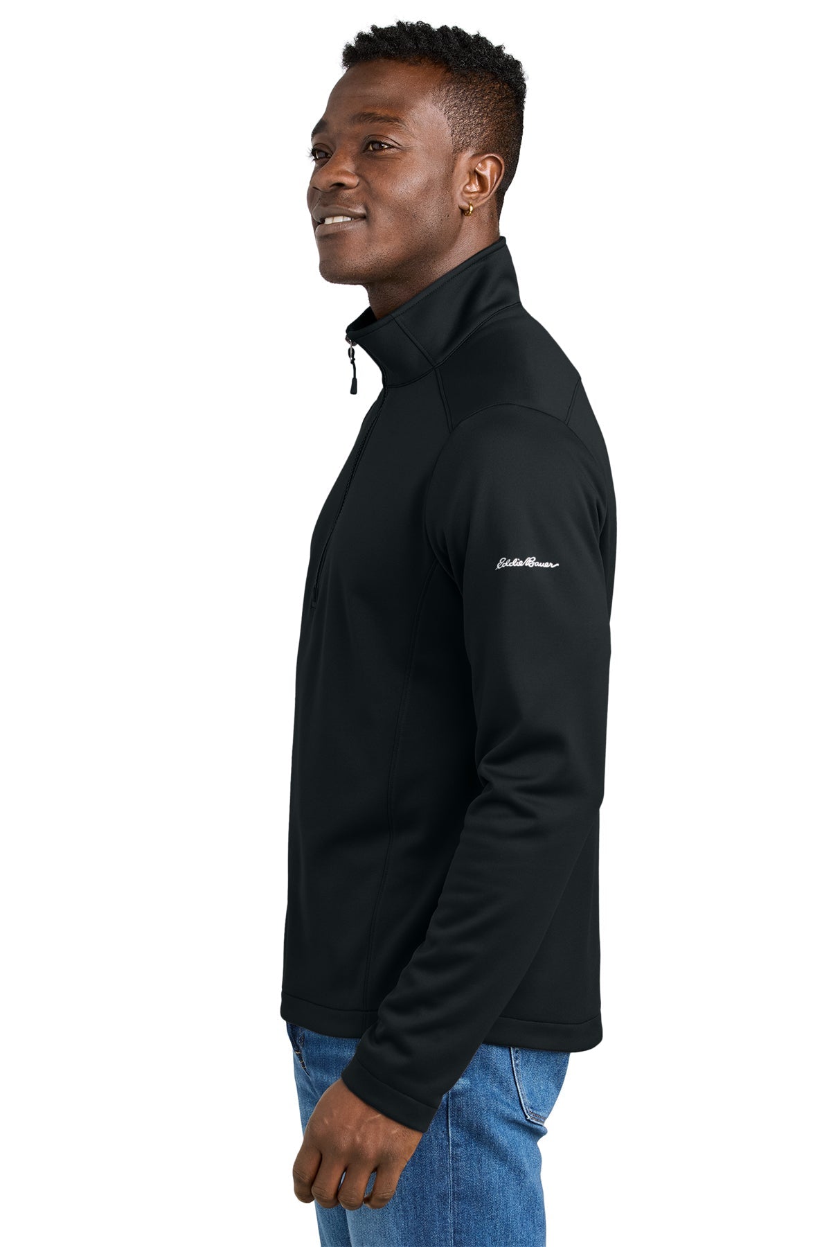 Eddie Bauer Smooth Mid Layer Custom Fleece 1/2-Zips, Black