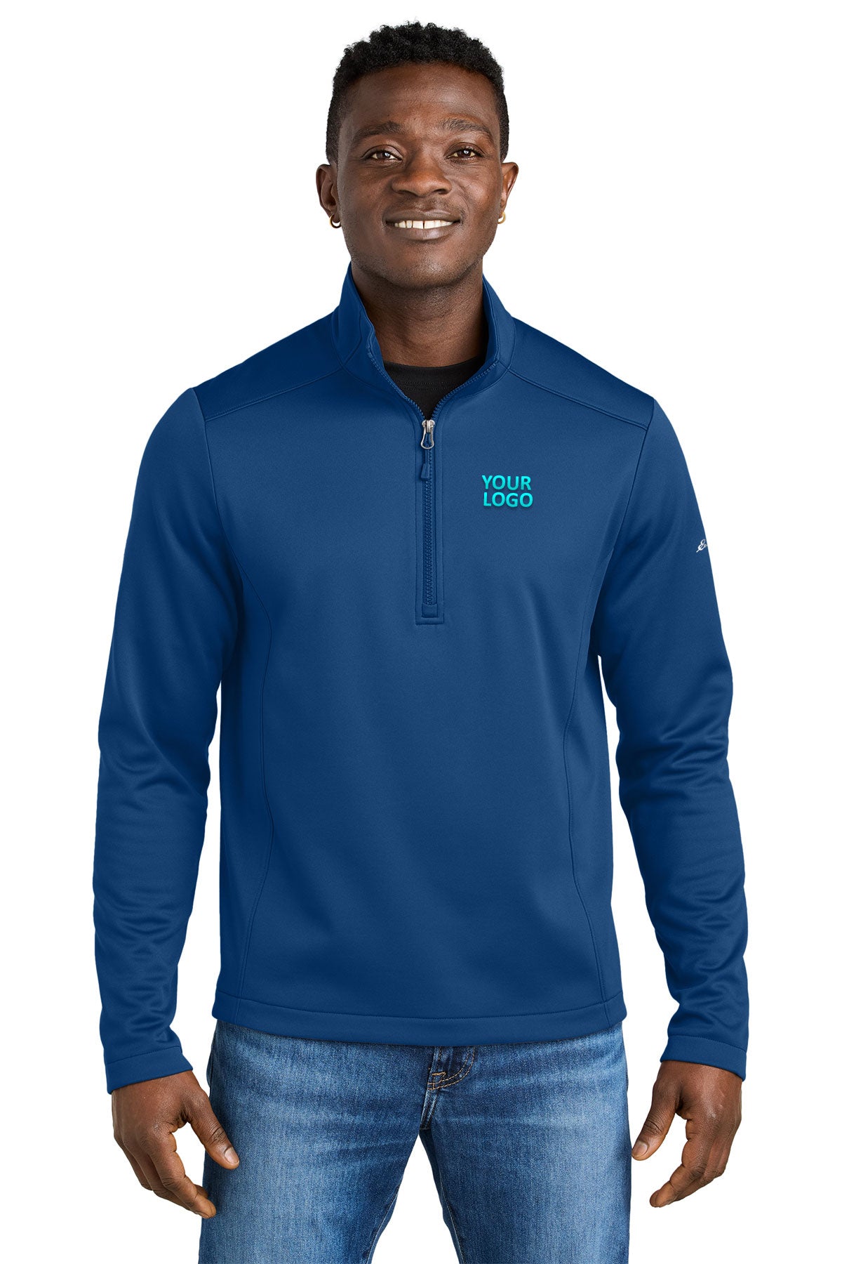 Eddie Bauer Smooth Mid Layer Custom Fleece 1/2-Zips, Cobalt Blue