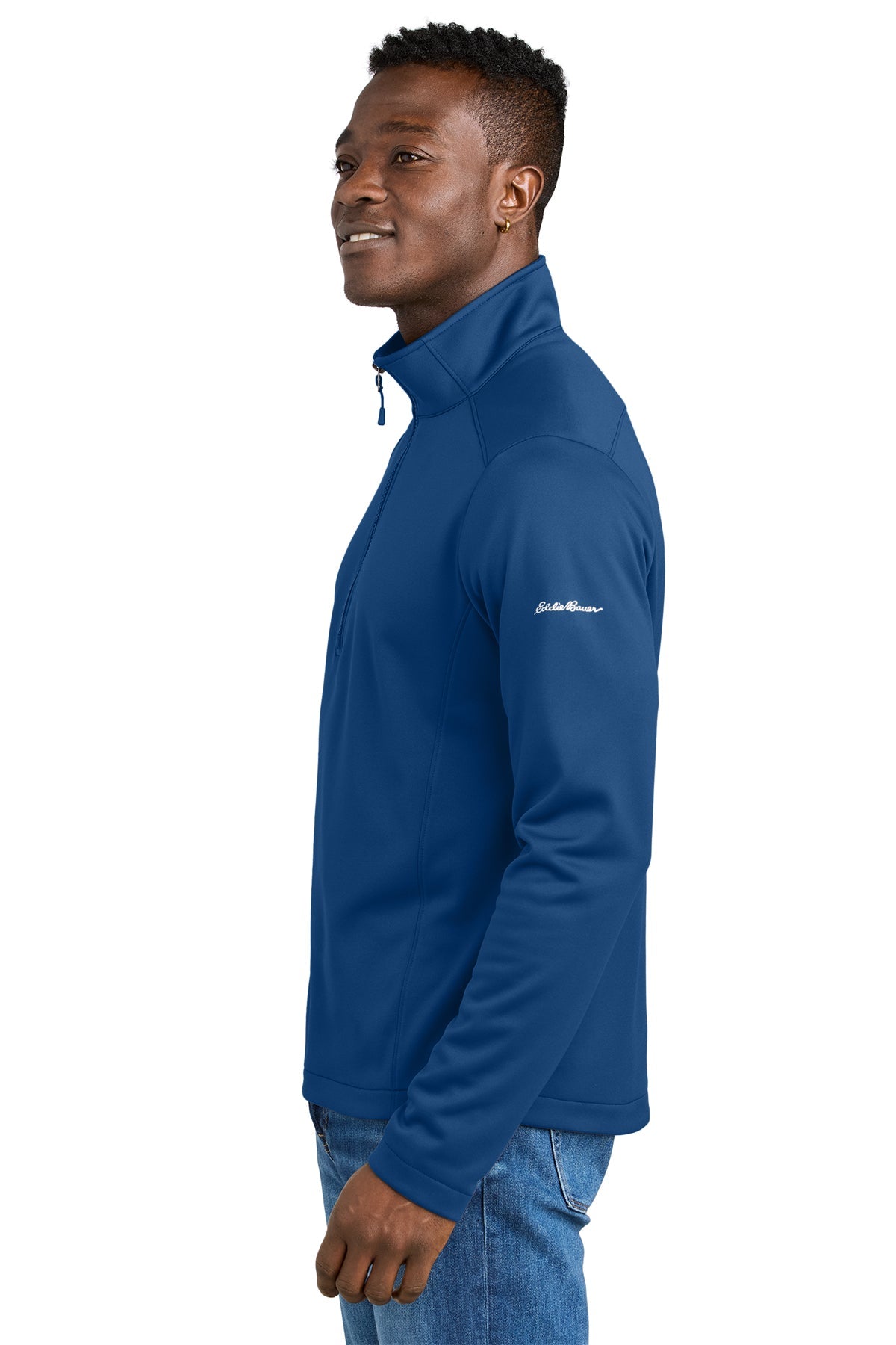 Eddie Bauer Smooth Mid Layer Custom Fleece 1/2-Zips, Cobalt Blue [Labenz & Associates]