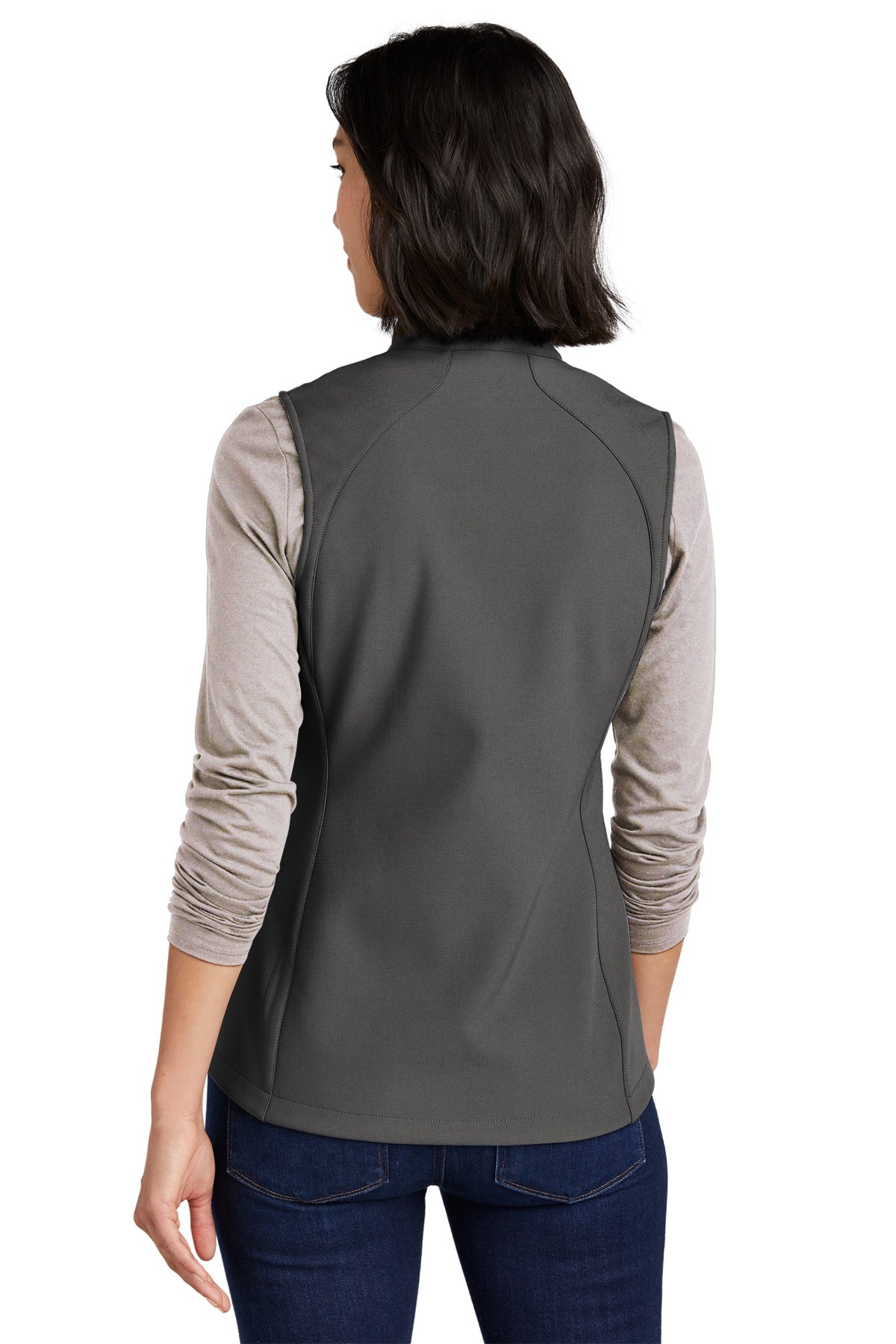 Eddie Bauer Womens Stretch Soft Shell Custom Vests, Iron Gate