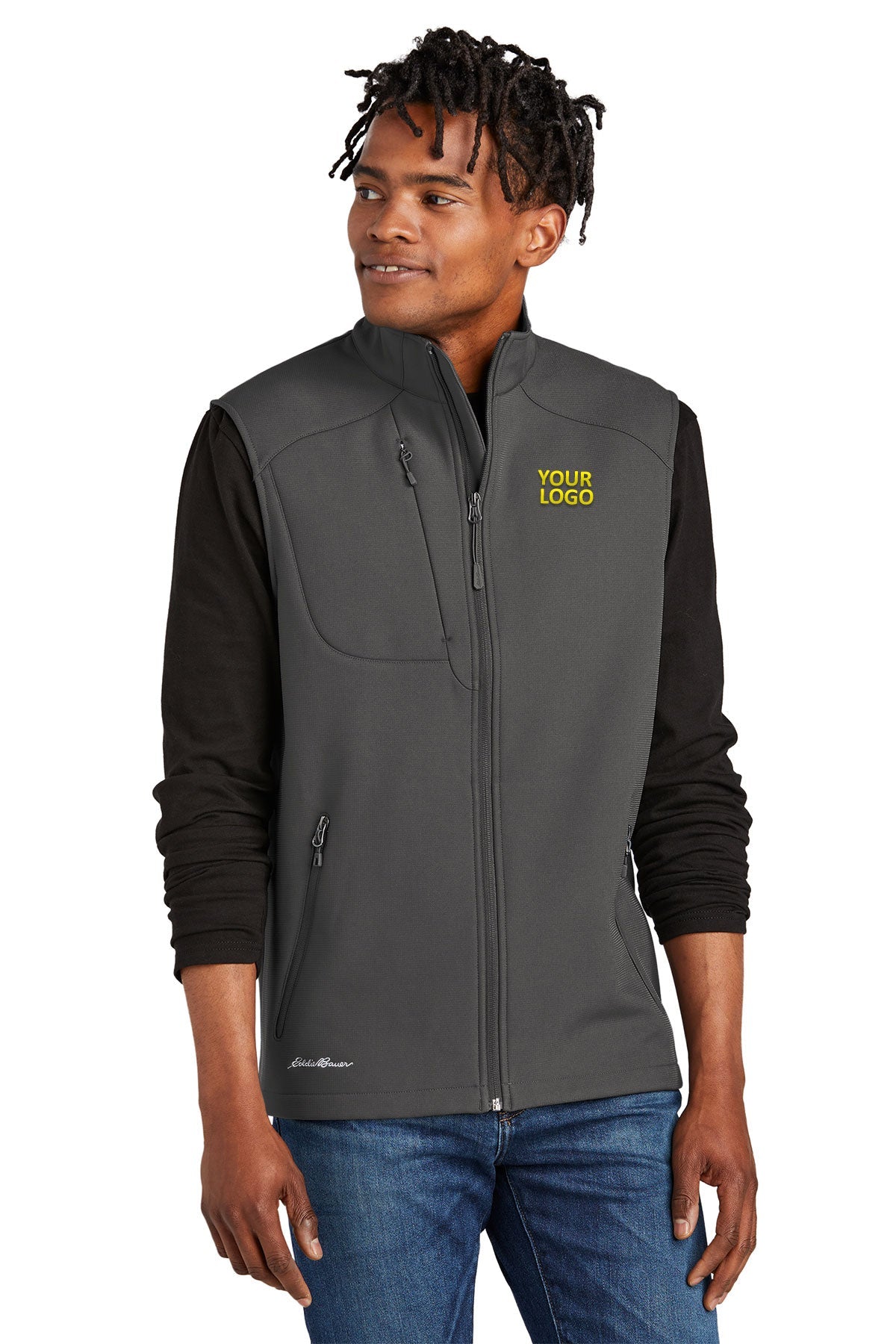Eddie Bauer Stretch Soft Shell Custom Vests, Iron Gate