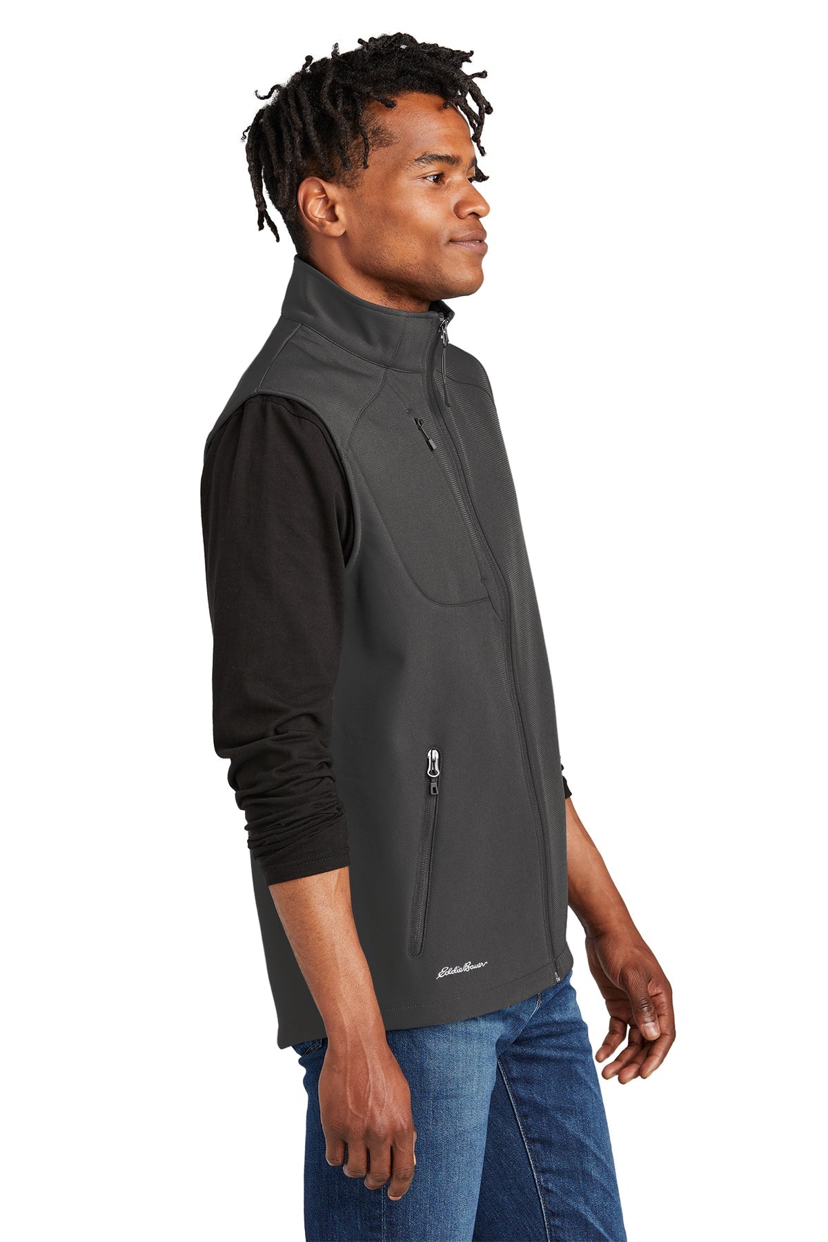 Eddie Bauer Stretch Soft Shell Custom Vests, Iron Gate