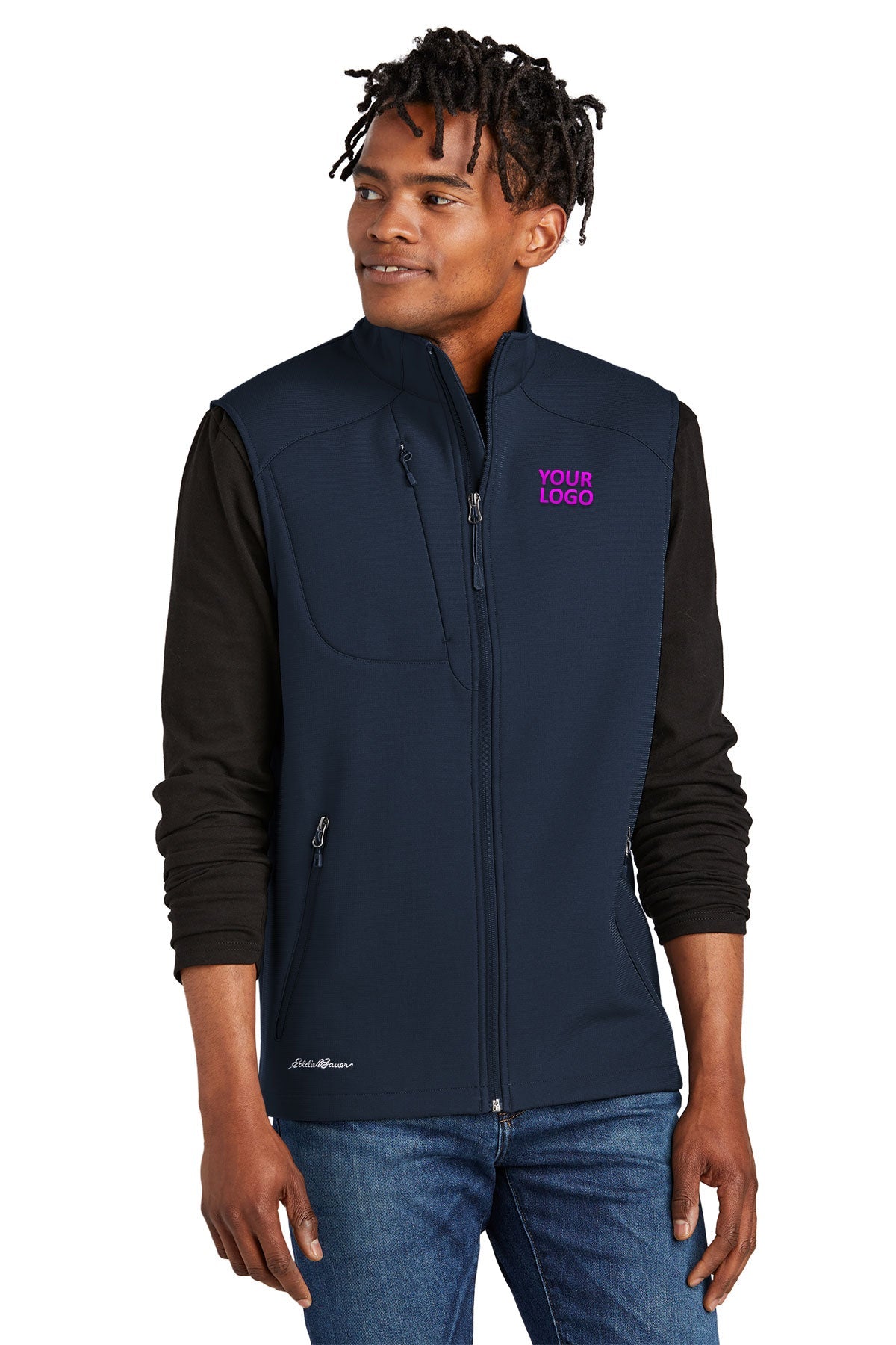 Eddie Bauer Stretch Soft Shell Custom Vests, River Blue Navy